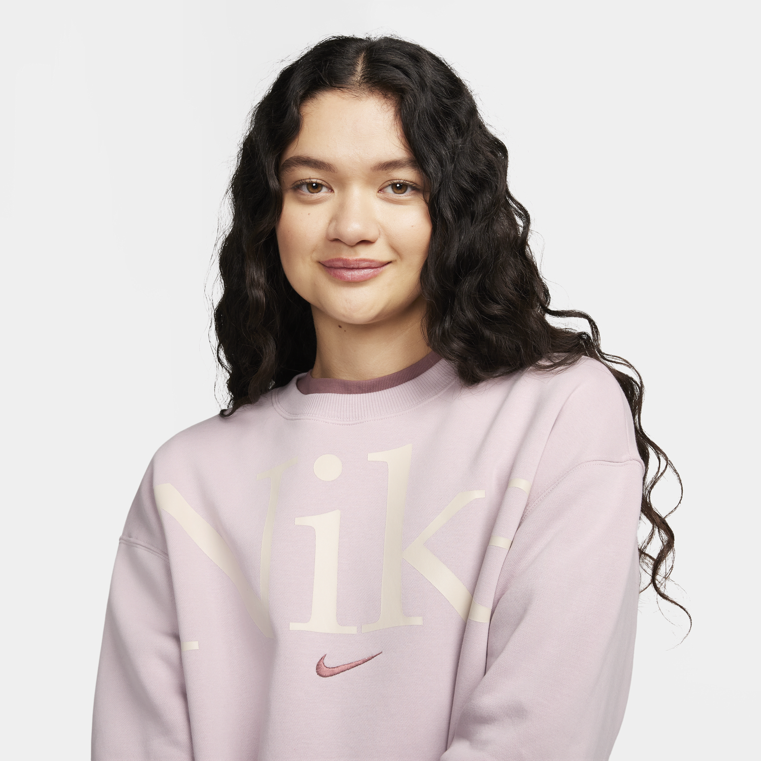 Nike Sportswear Phoenix Fleece oversized sweatshirt met ronde hals en logo voor dames Paars