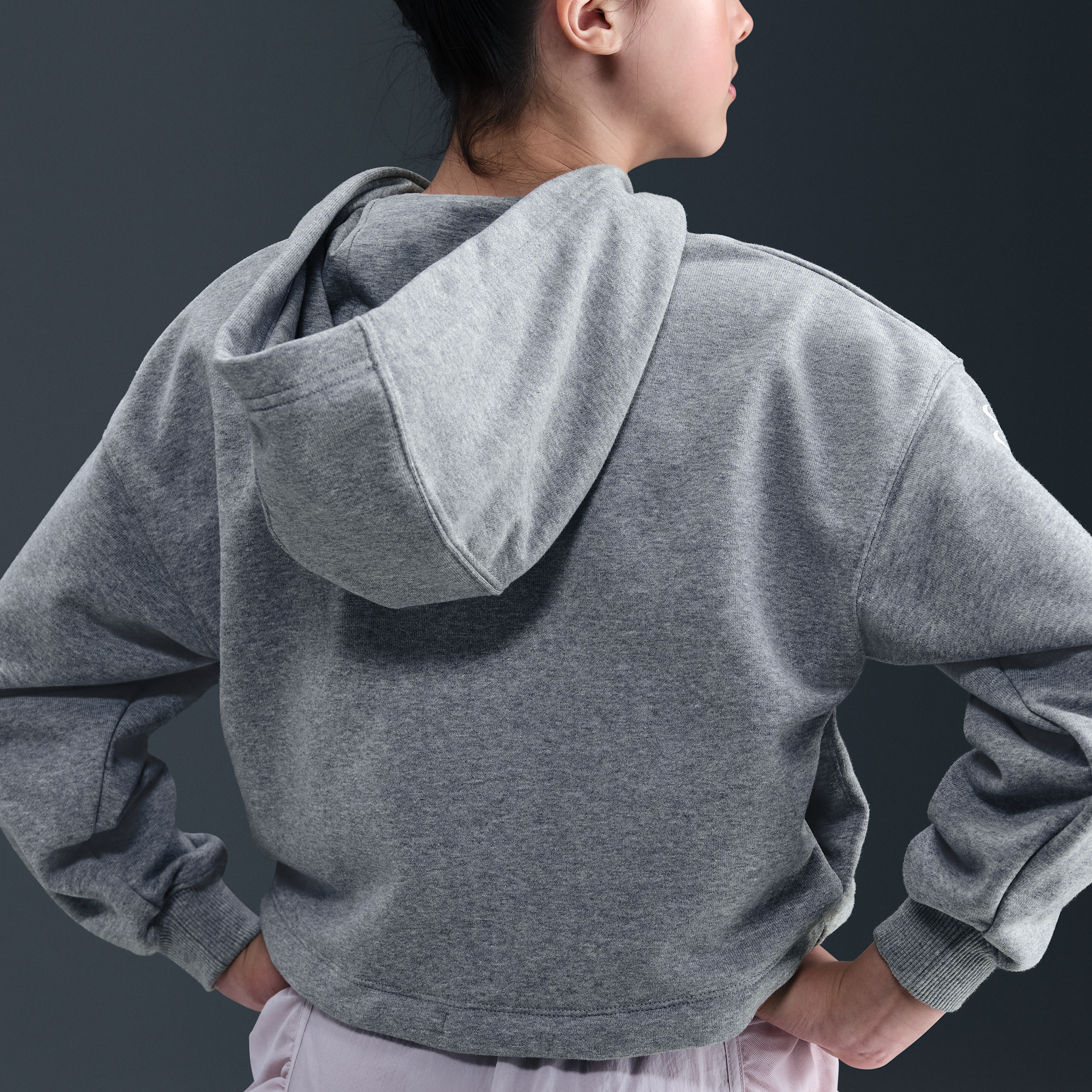 Thumbnail - Nike Sportswear Dri-FIT Fleece-Hoodie (Mädchen) - Grau