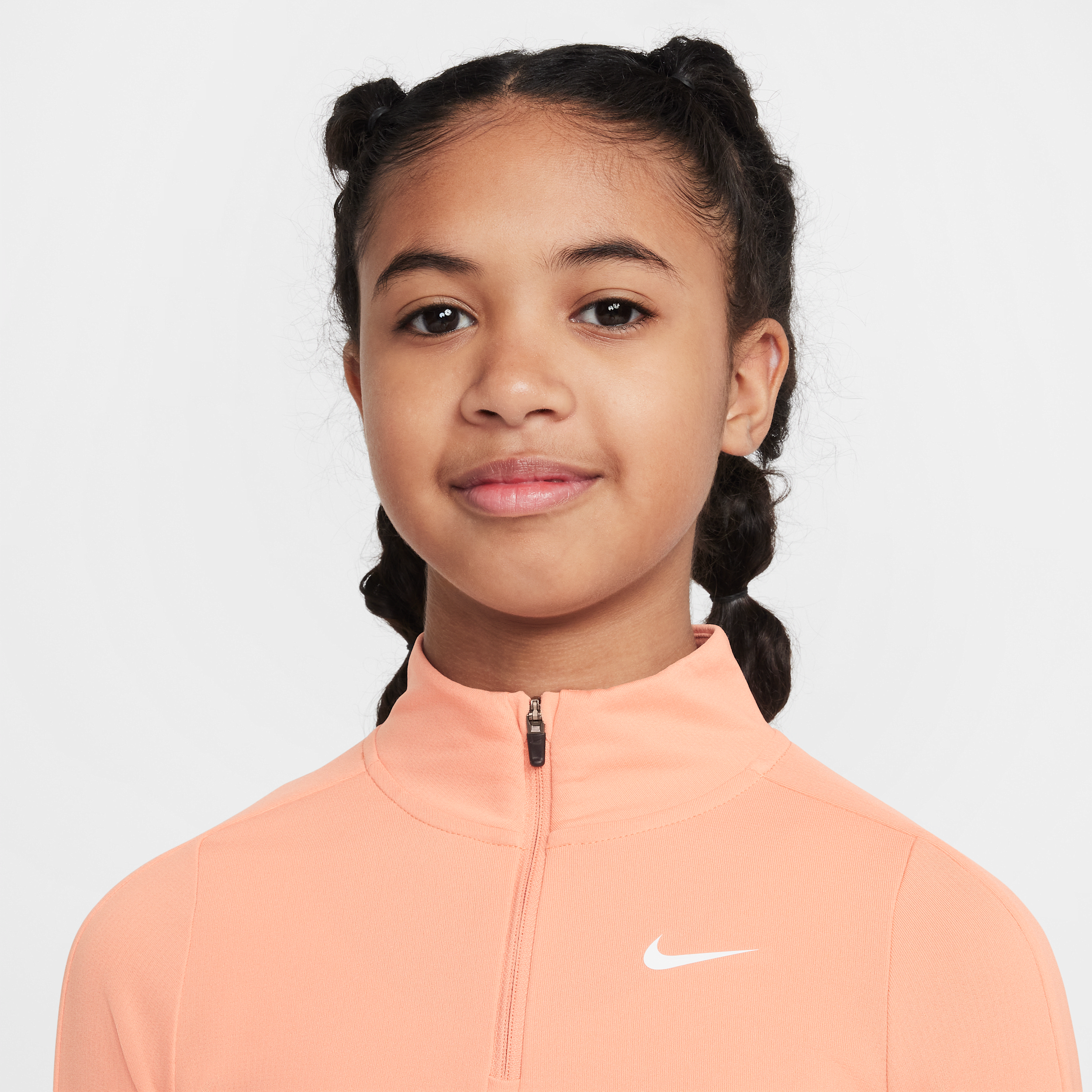 Thumbnail - Nike Dri-FIT Longsleeve mit Viertelreißverschluss (Mädchen) - Orange