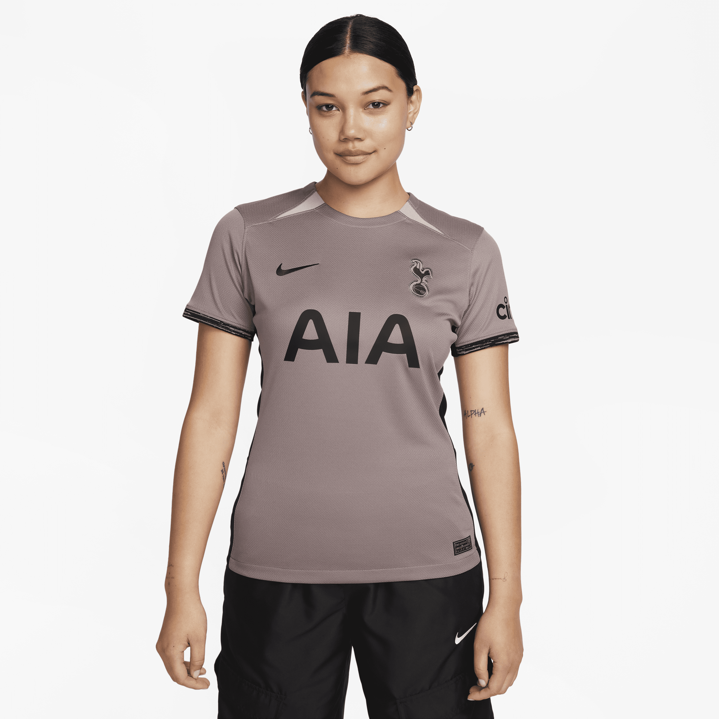 Image of Tottenham Hotspur 2023/24 Stadium Derde Nike Dri-FIT voetbalshirt voor dames - Bruin