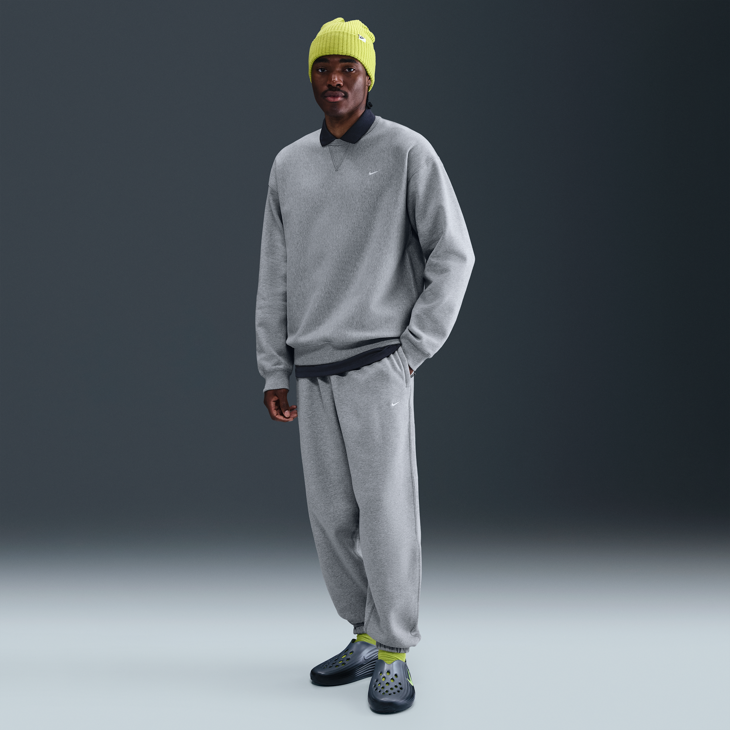 Thumbnail - Nike Solo Swoosh Fleece-Hose mit Bündchen (Herren) - Grau