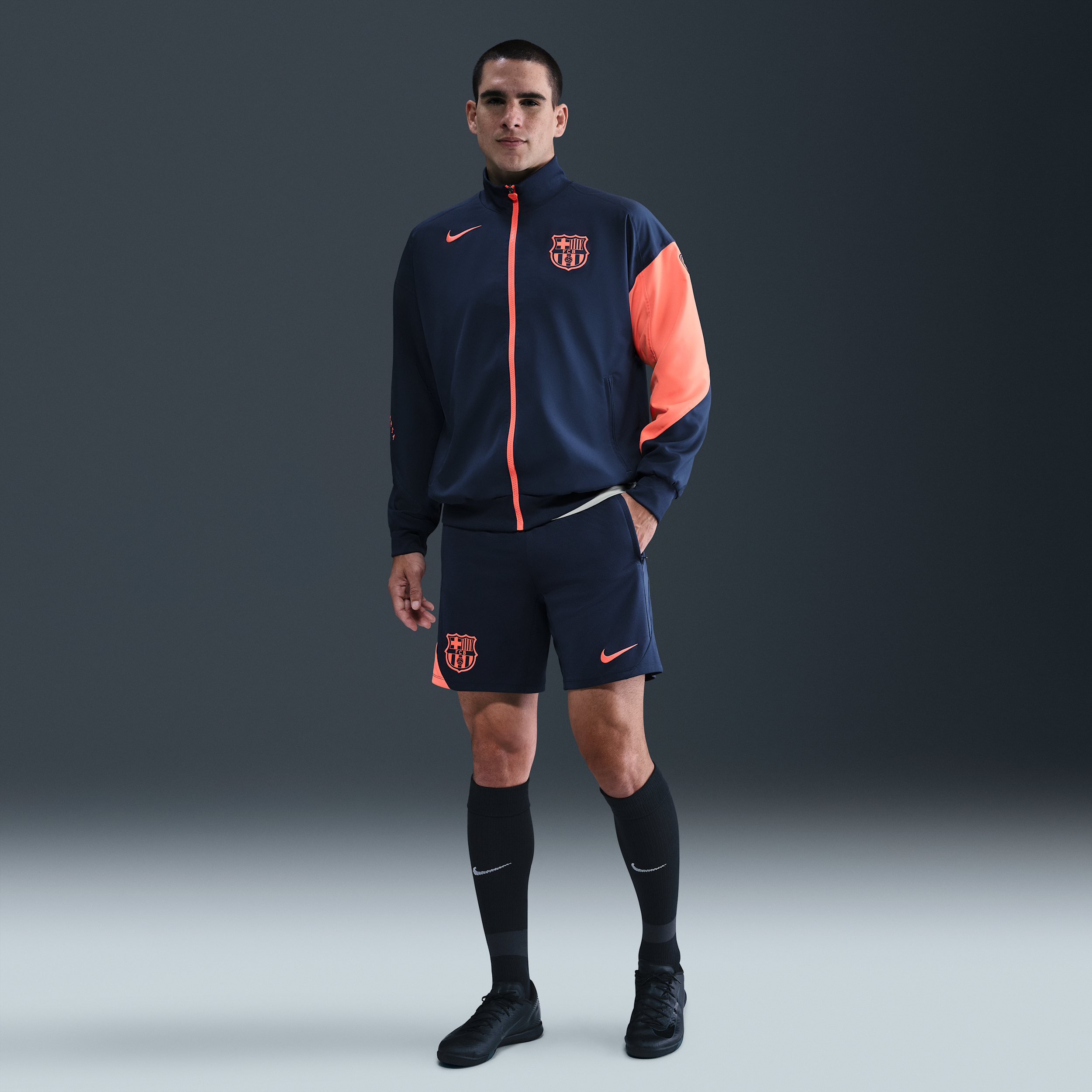F.C. Barcelona Strike Third Men's NIke Dri-FIT Total 90 Football Knit Shorts - Blue - Polyester
