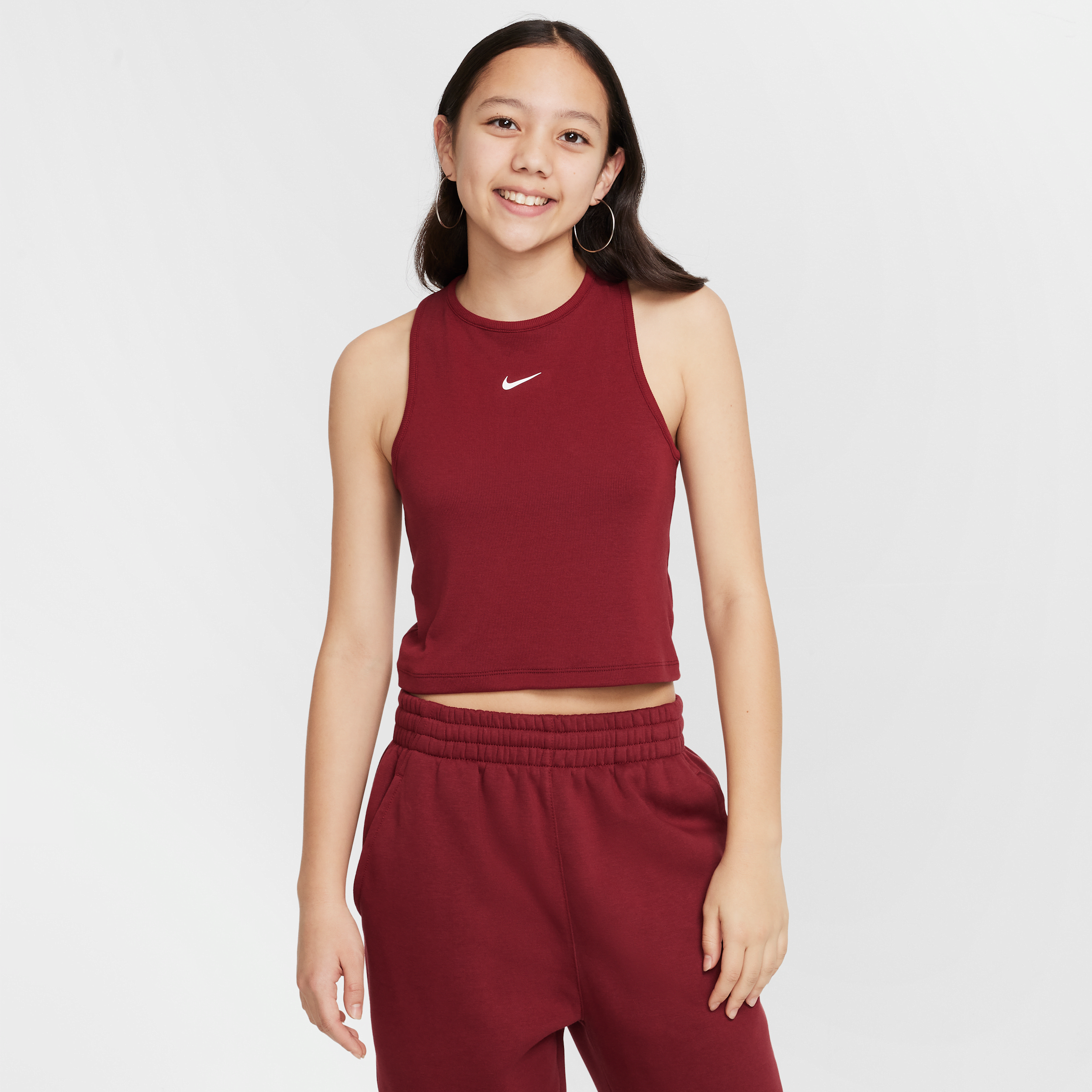 Débardeur côtelé Nike Sportswear pour fille - Rouge