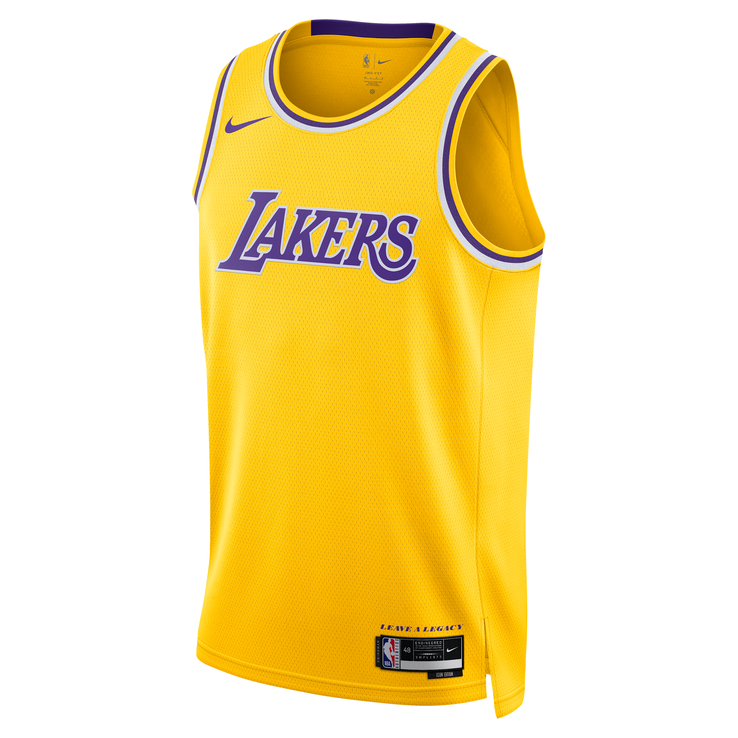 Los Angeles Lakers Icon Edition 2022/23 Nike Dri-FIT NBA Swingman Jersey - Yellow - Recycled Polyester - 50% Recycled Polyester