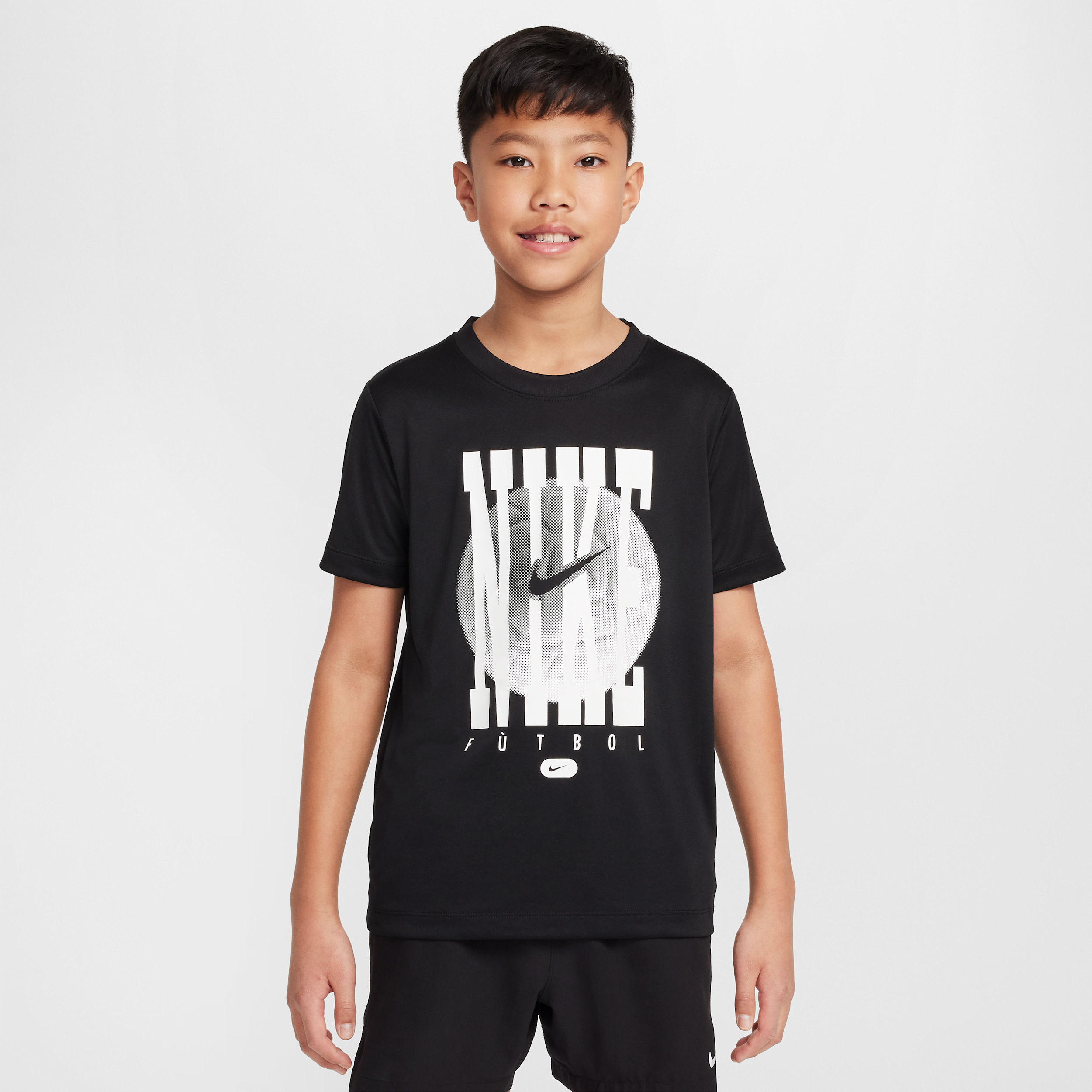Nike Legend Older Kids' Dri-FIT Futbol T-Shirt - Black - Sustainable Materials
