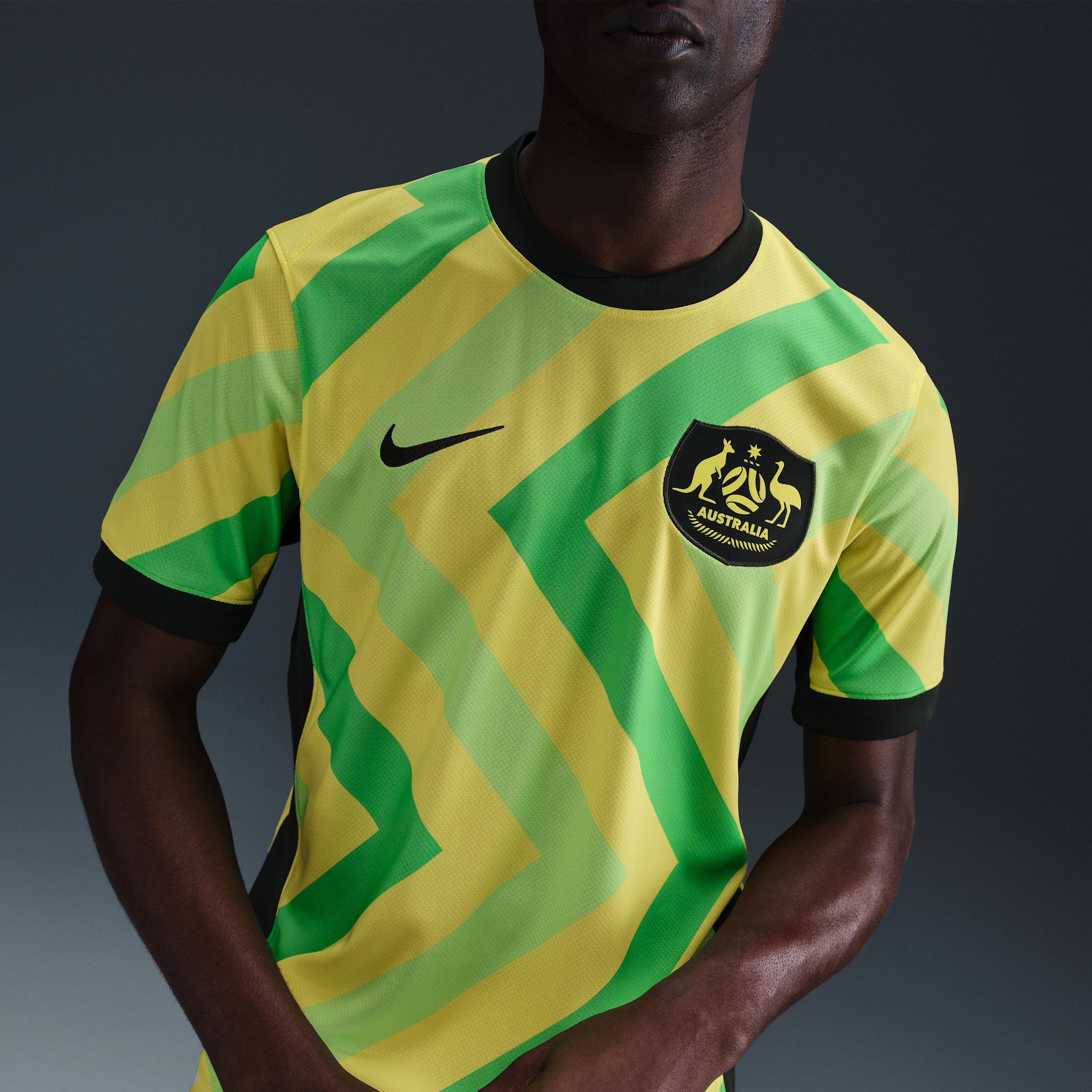 Thumbnail - Australien 2025/26 Stadium Home Nike Dri-FIT Replika-Fußballtrikot (Herren) - Gelb