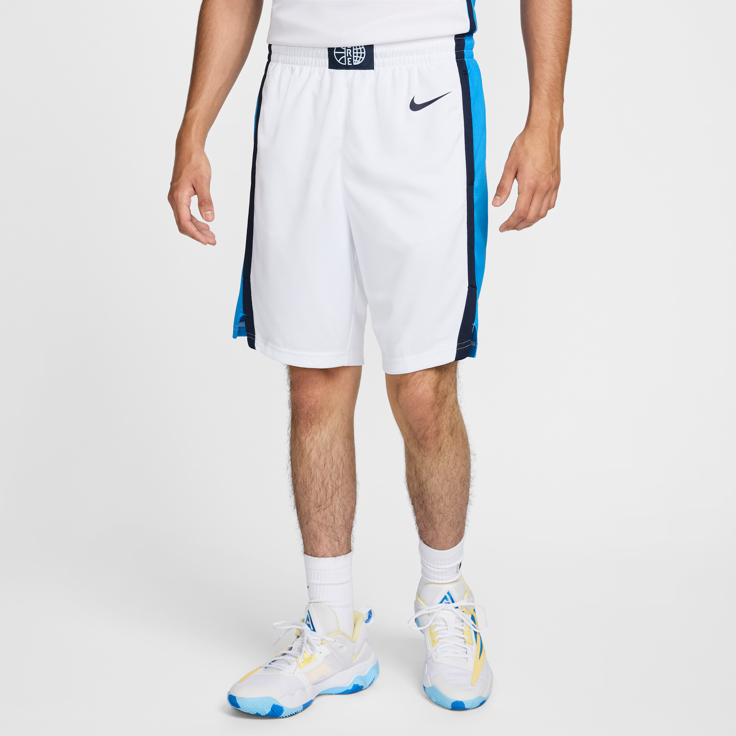 Greece Limited Home Mens Nike Basketball Shorts - White - Polyester