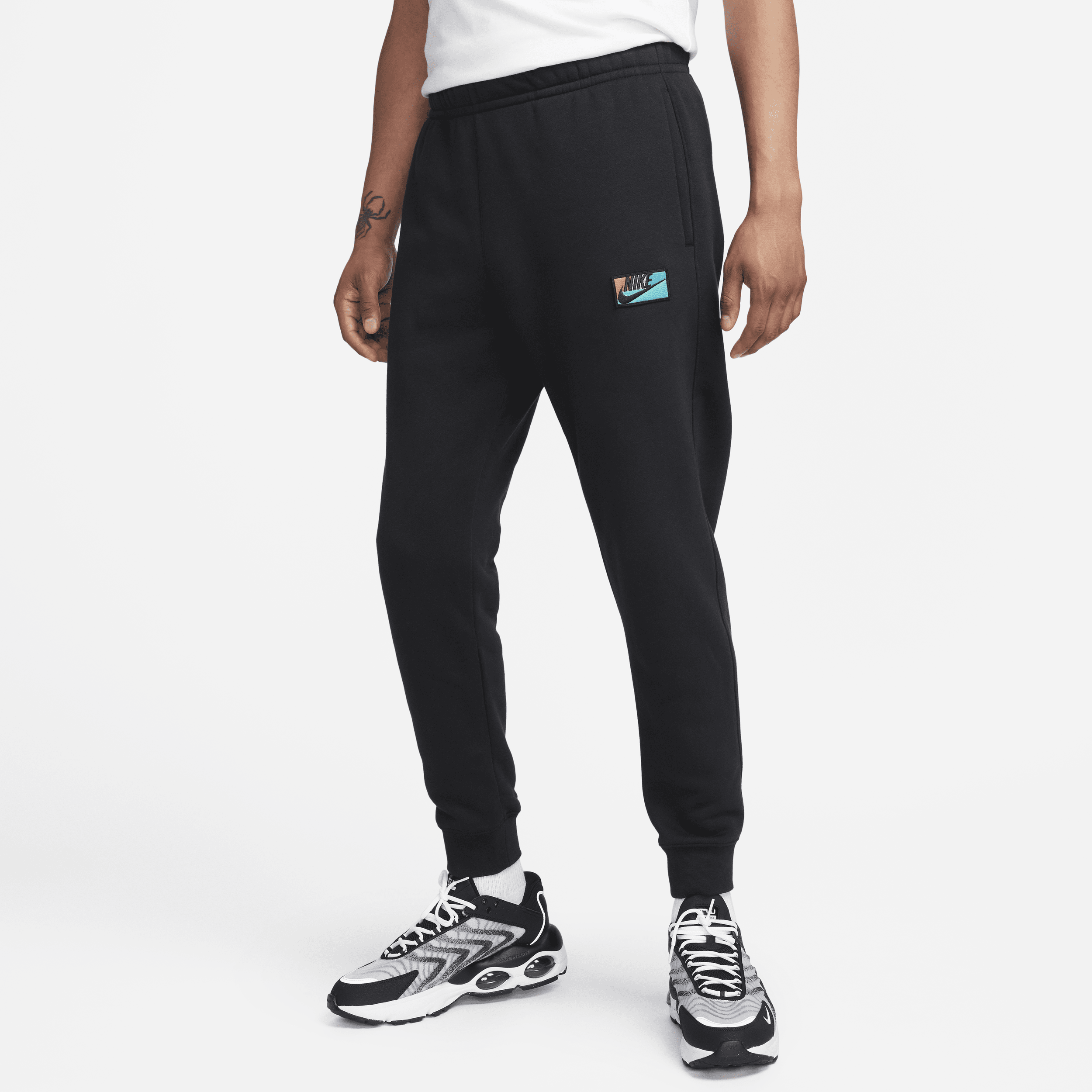 Shop Nike Club Fleece Logo Patch Joggers FB8437-113 white