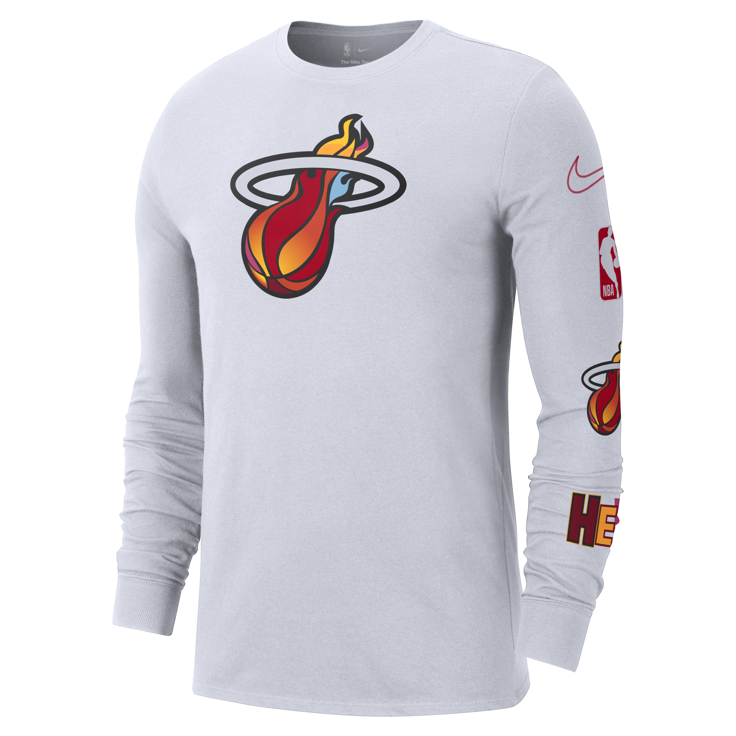 Męski T-shirt z długim rękawem Nike NBA Miami Heat City Edition - Biel