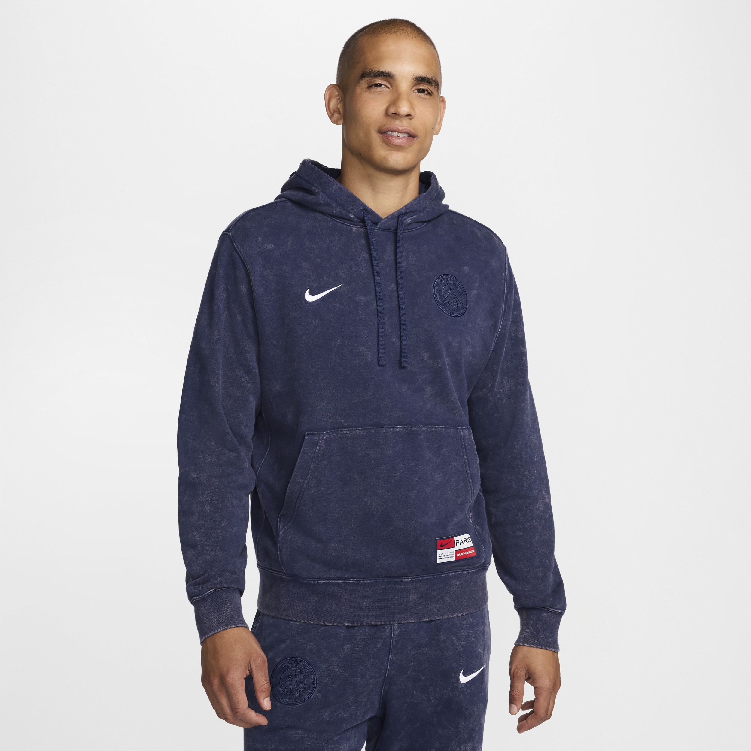 Sweat à capuche en molleton Nike Football Paris Saint-Germain Club pour homme - Bleu