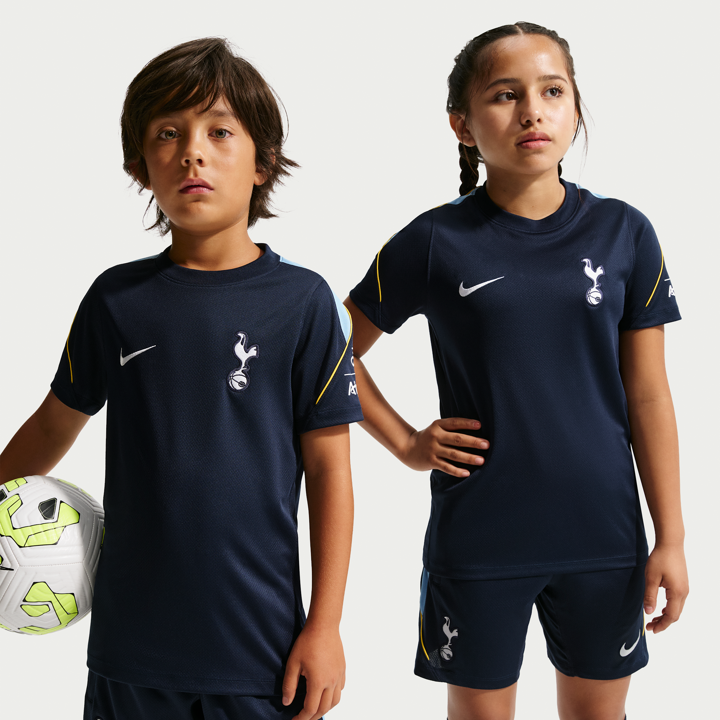 Kortærmet Tottenham Hotspur Strike Nike Dri-FIT-fodboldtrøje til større børn - blå