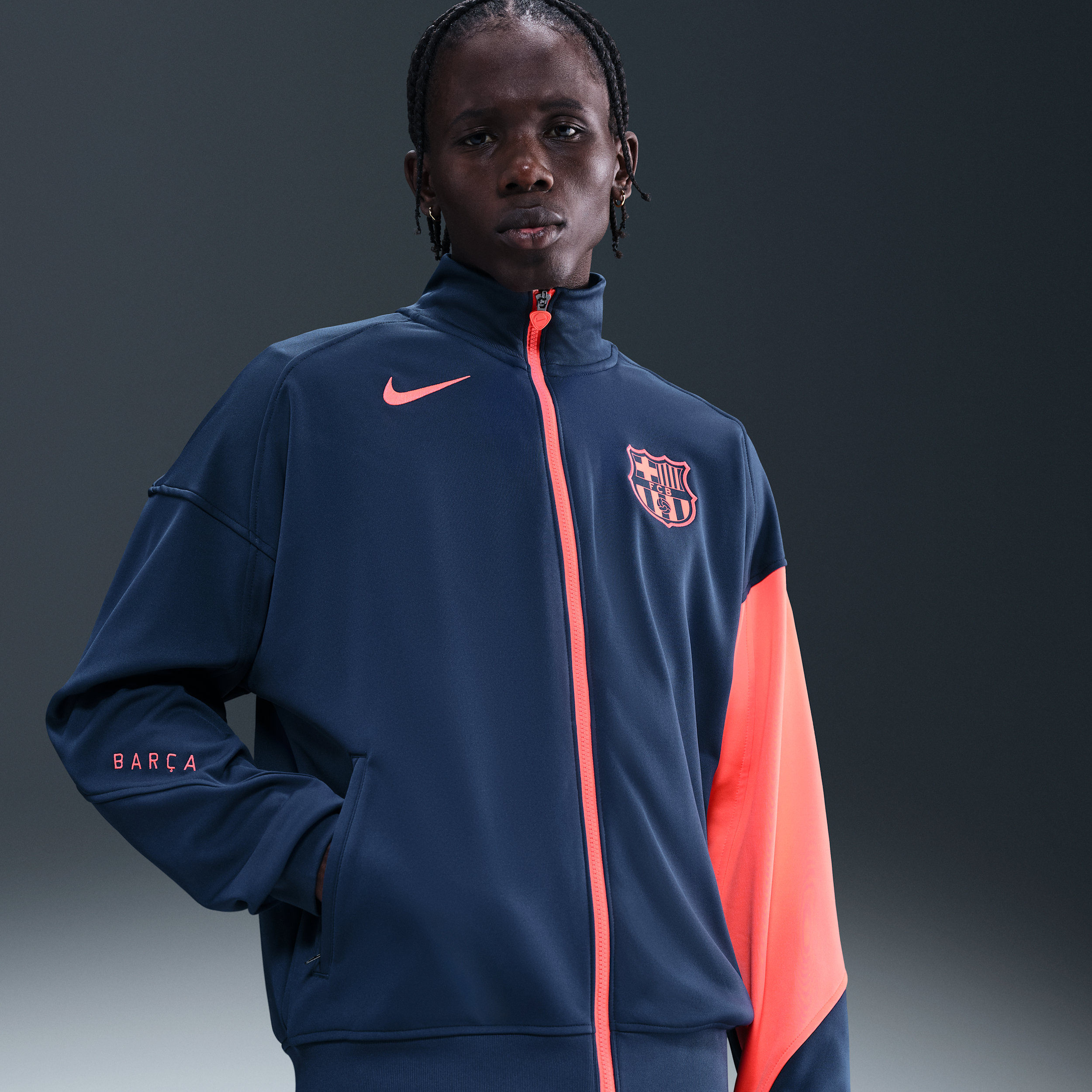 F.C. Barcelona Academy Pro Third Mens Nike Dri-FIT Total 90 Football Anthem Jacket - Blue - Polyester