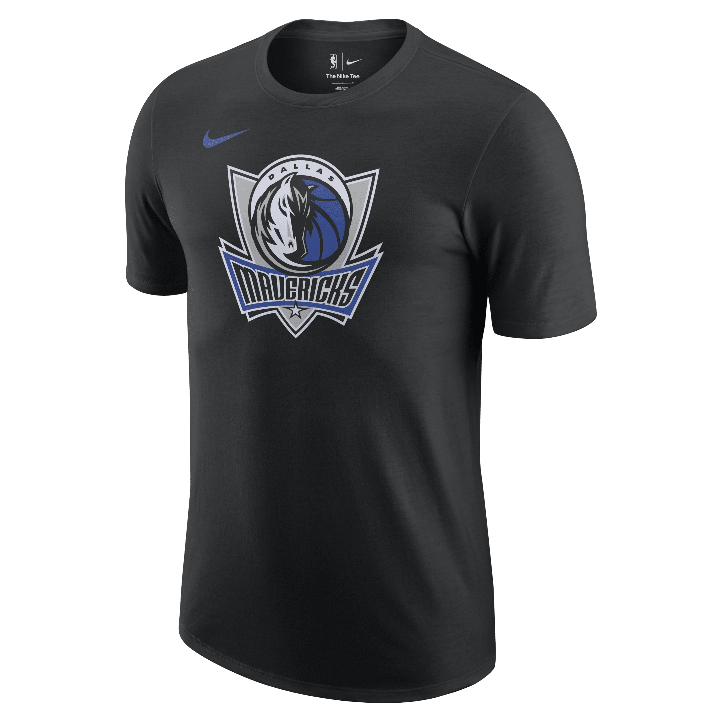 „Authentisches Dallas Mavericks Nike NBA-T-Shirt für Herren in Schwarz – Ein Muss für Basketball