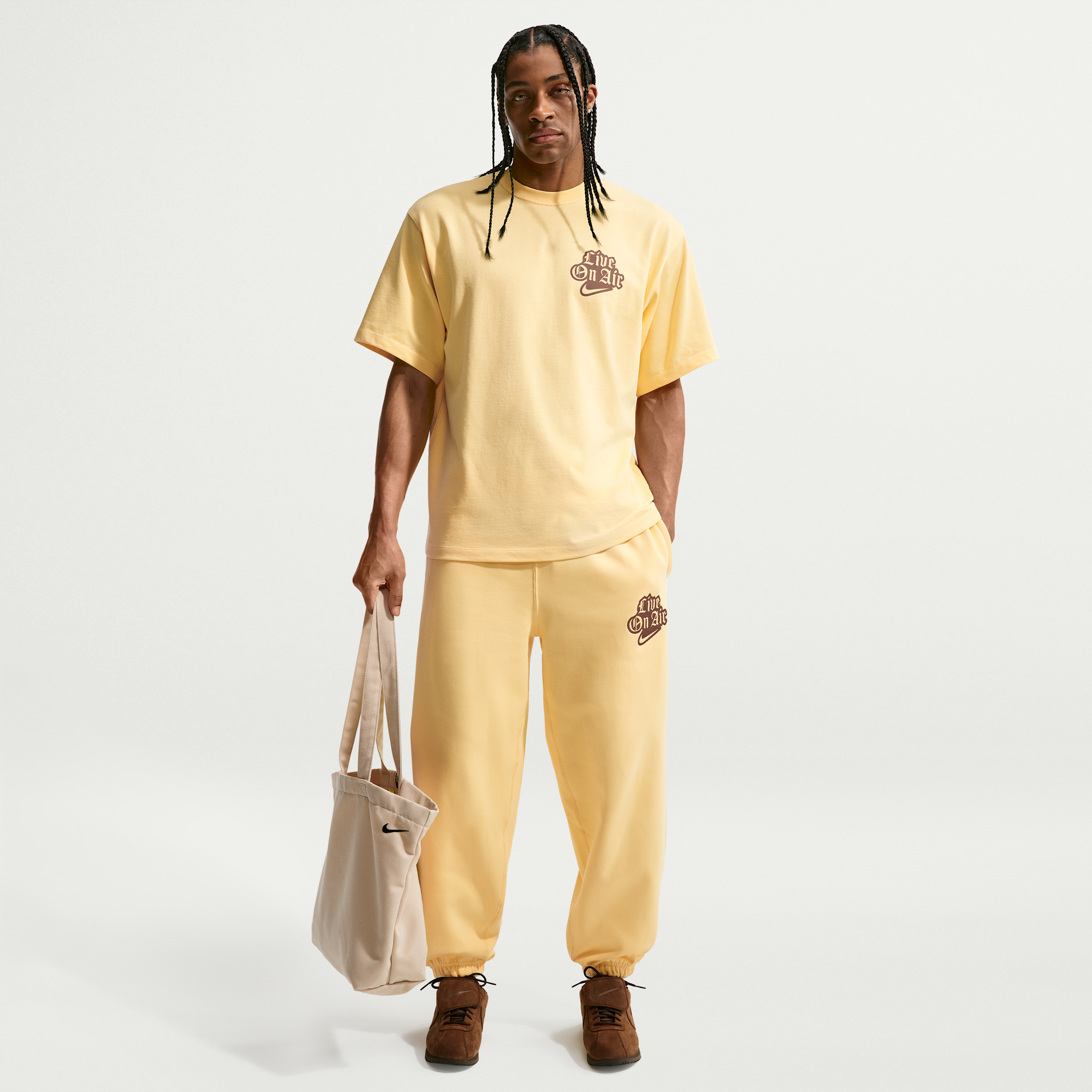 Thumbnail - Nike Solo Swoosh Fleece-Hose mit Bündchen (Herren) - Gelb