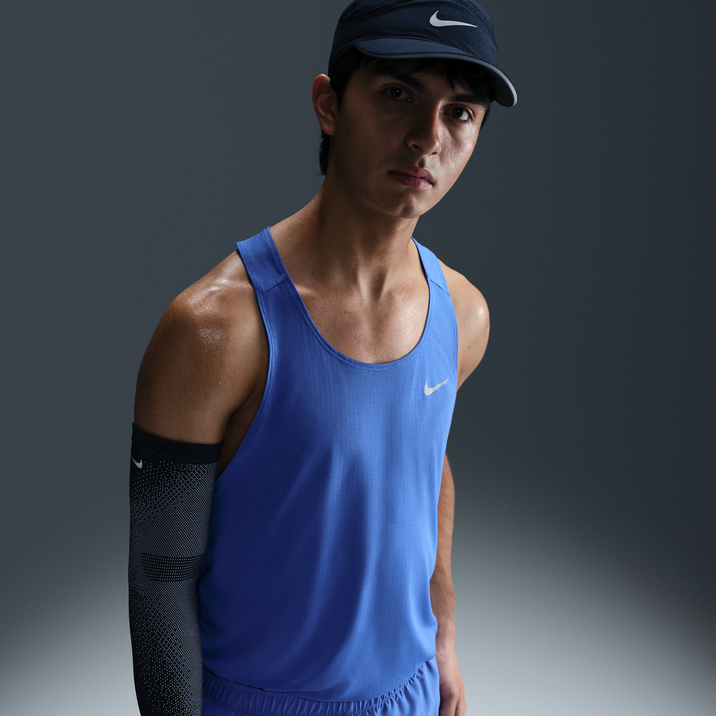 Nike Fast hardloopsinglet met Dri-FIT voor heren - Blauw