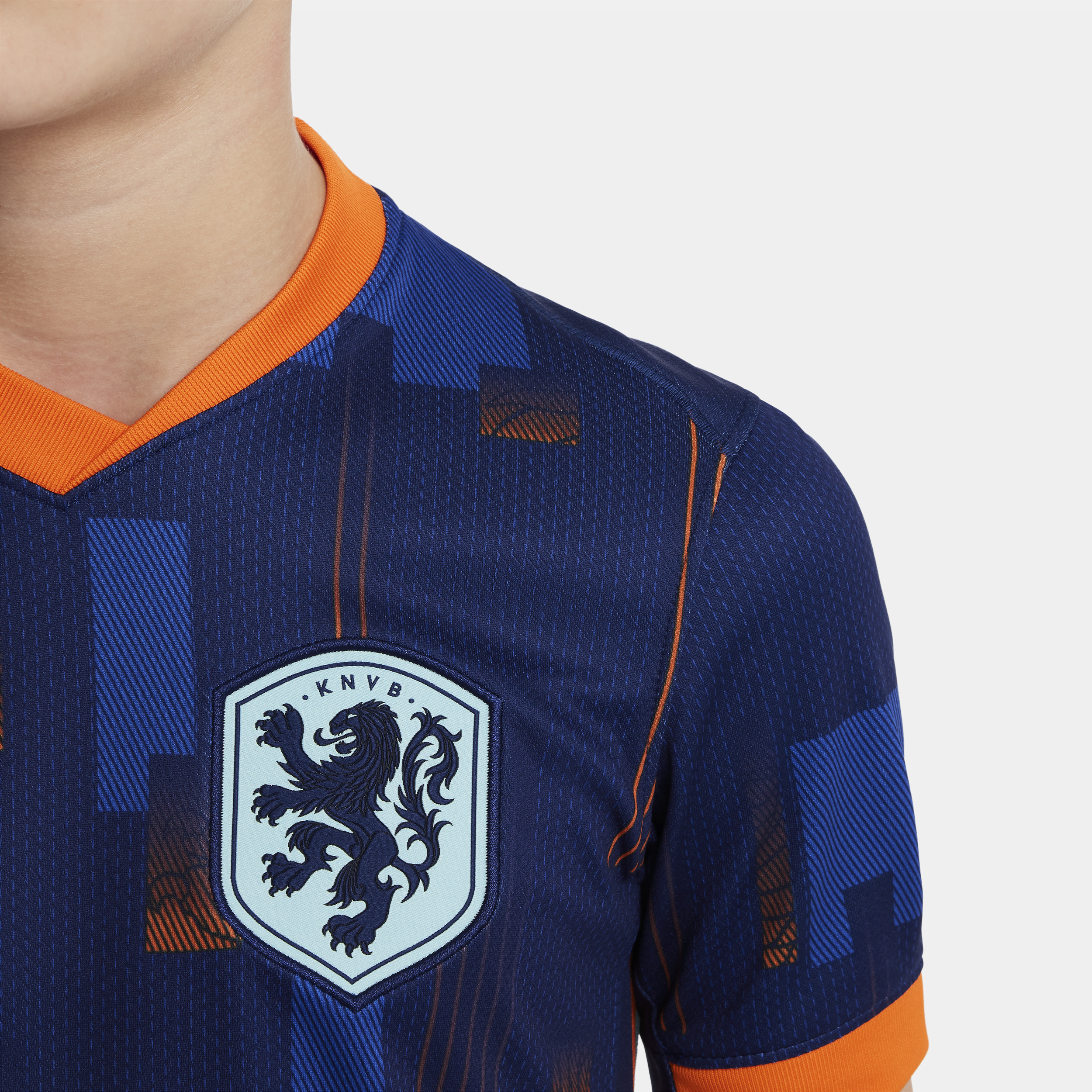 Nike Nederland (herenelftal) 2024 25 Stadium Uit Dri-FIT replica voetbalshirt voor kids Blauw