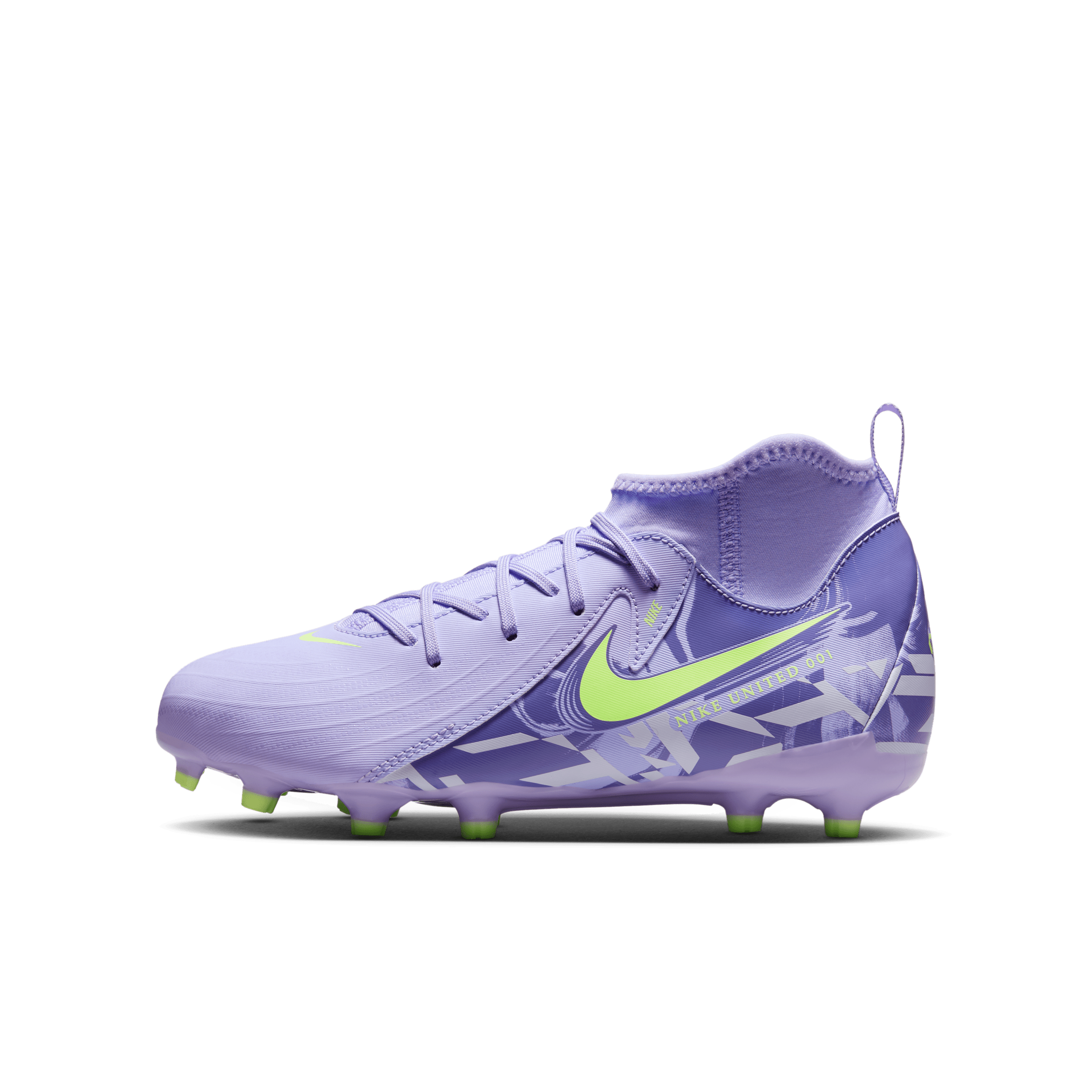 Chaussure de foot montante à crampons FG Nike United Jr. Phantom Luna 2 Academy pour ado - Pourpre