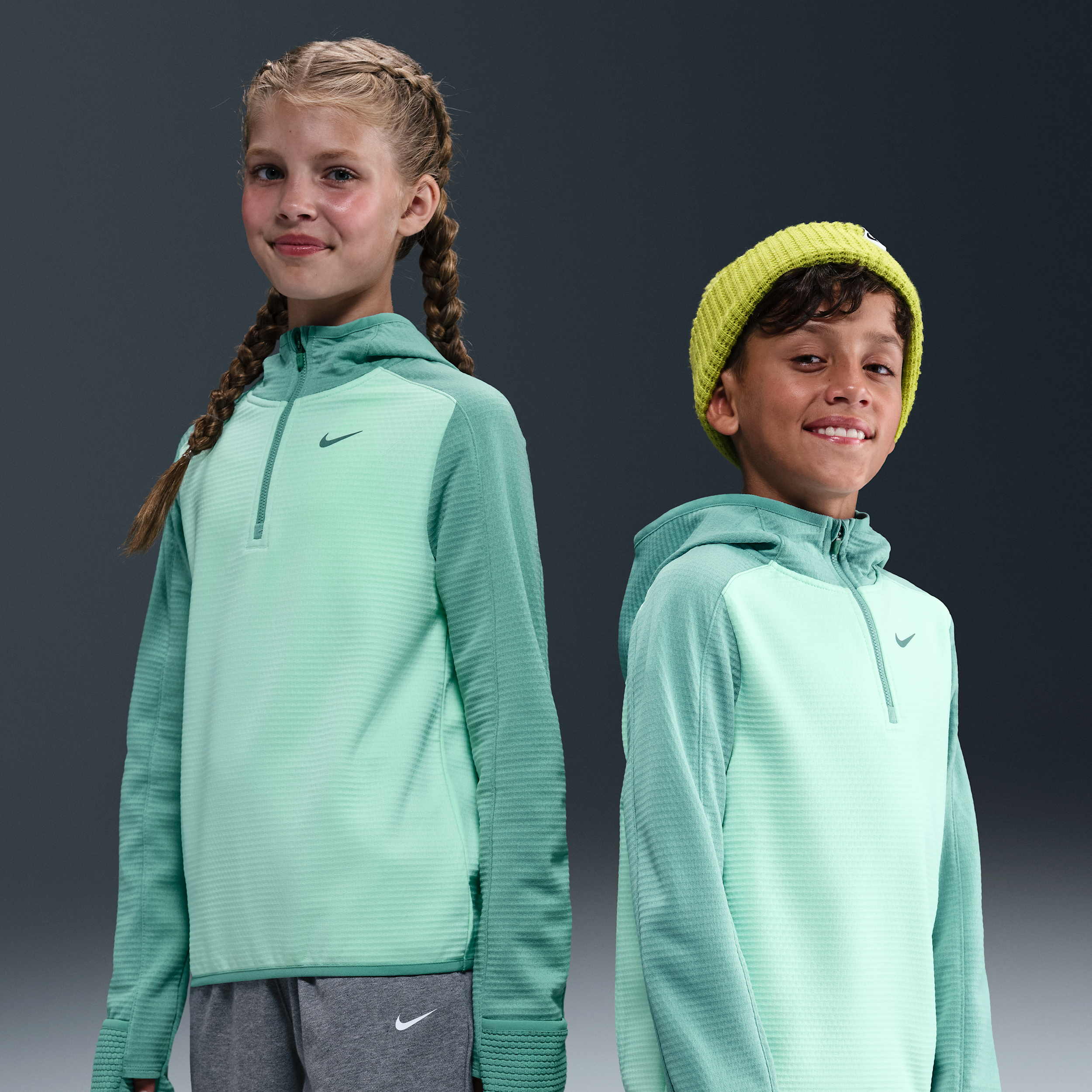 Nike Older Kids Therma-FIT 1/4-Zip Top - Green - Polyester
