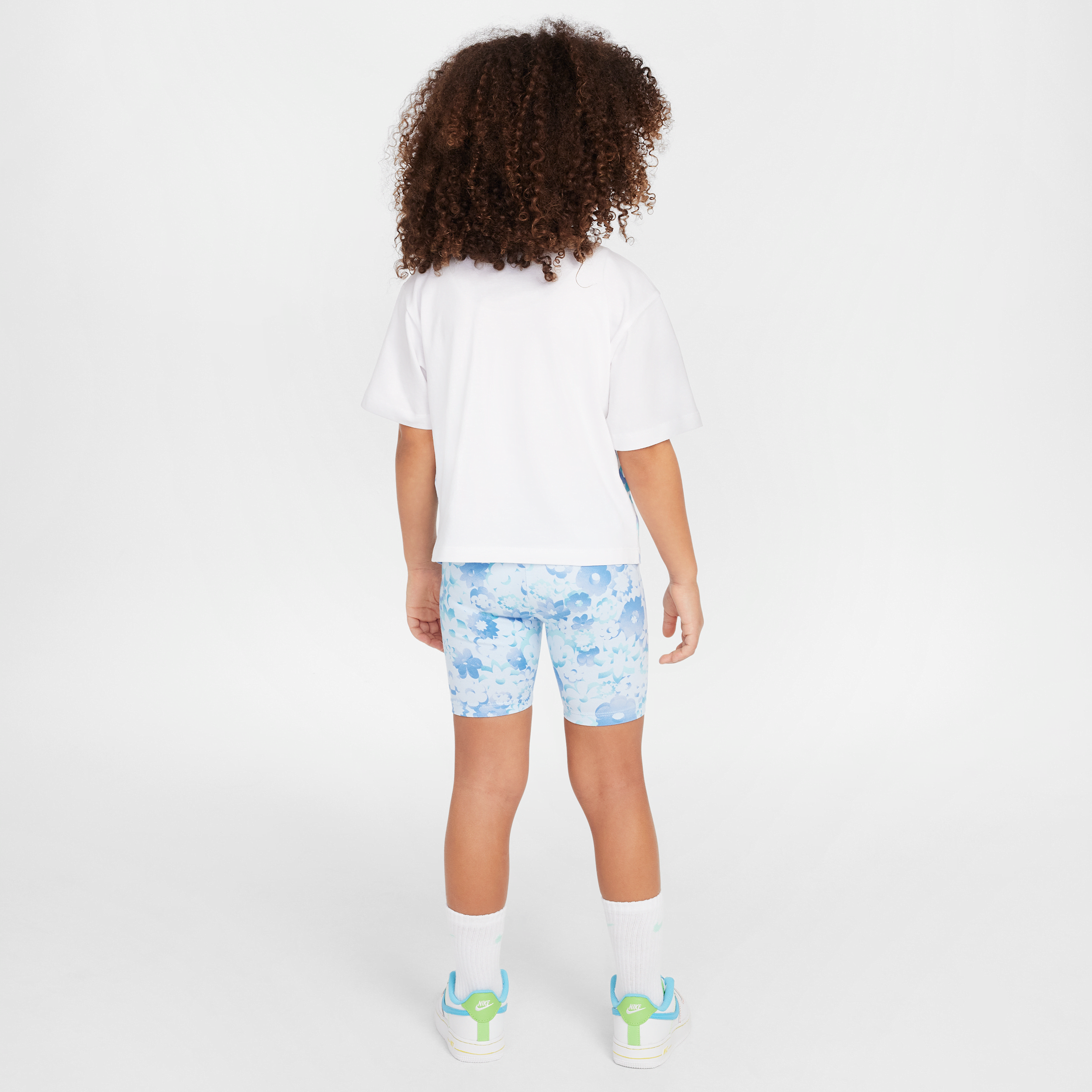 Thumbnail - Nike Flow-Ral 2-teiliges Bike-Shorts-Set mit Print (jüngere Kinder) - Blau