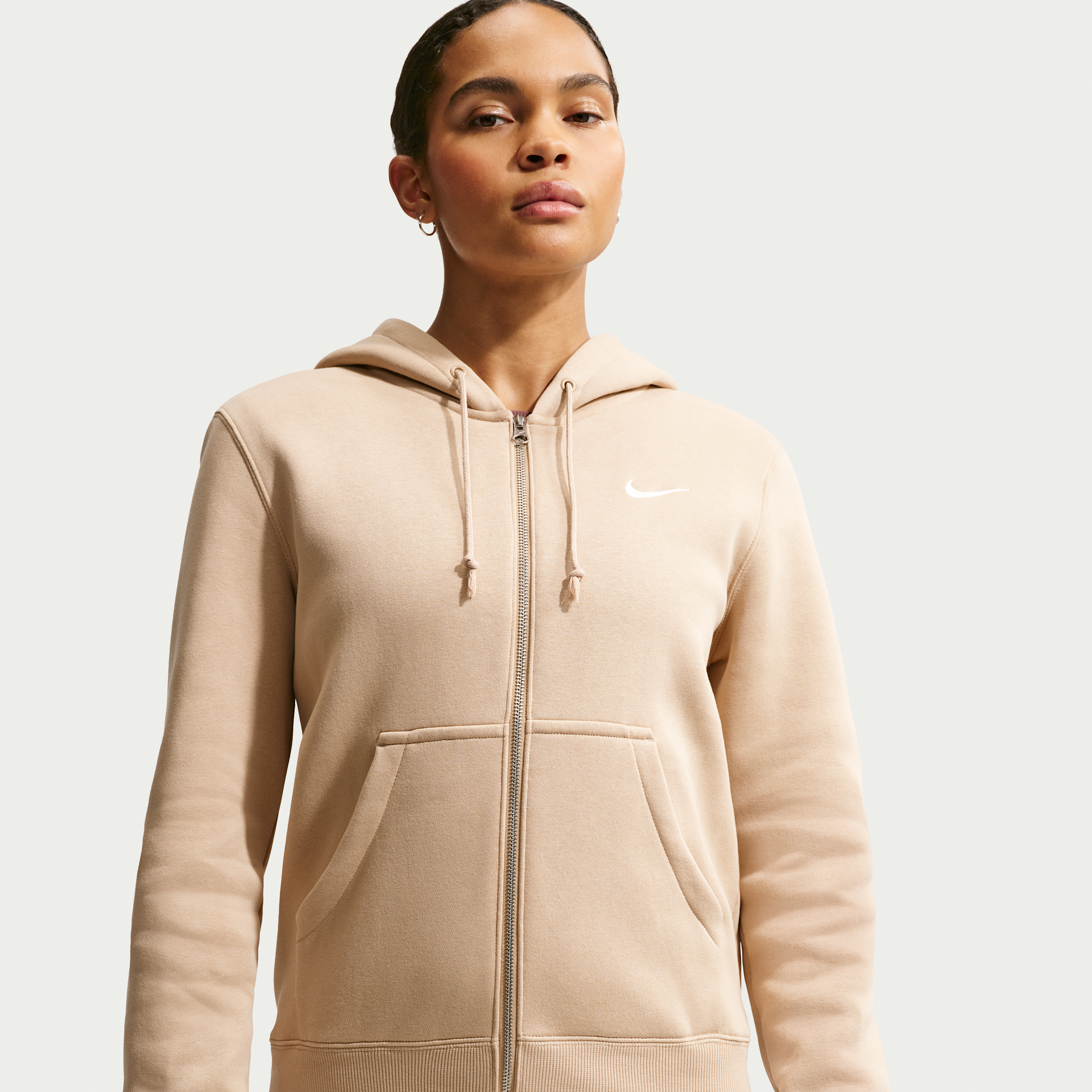 Felpa con cappuccio e zip a tutta lunghezza Nike Phoenix Fleece – Donna - Marrone