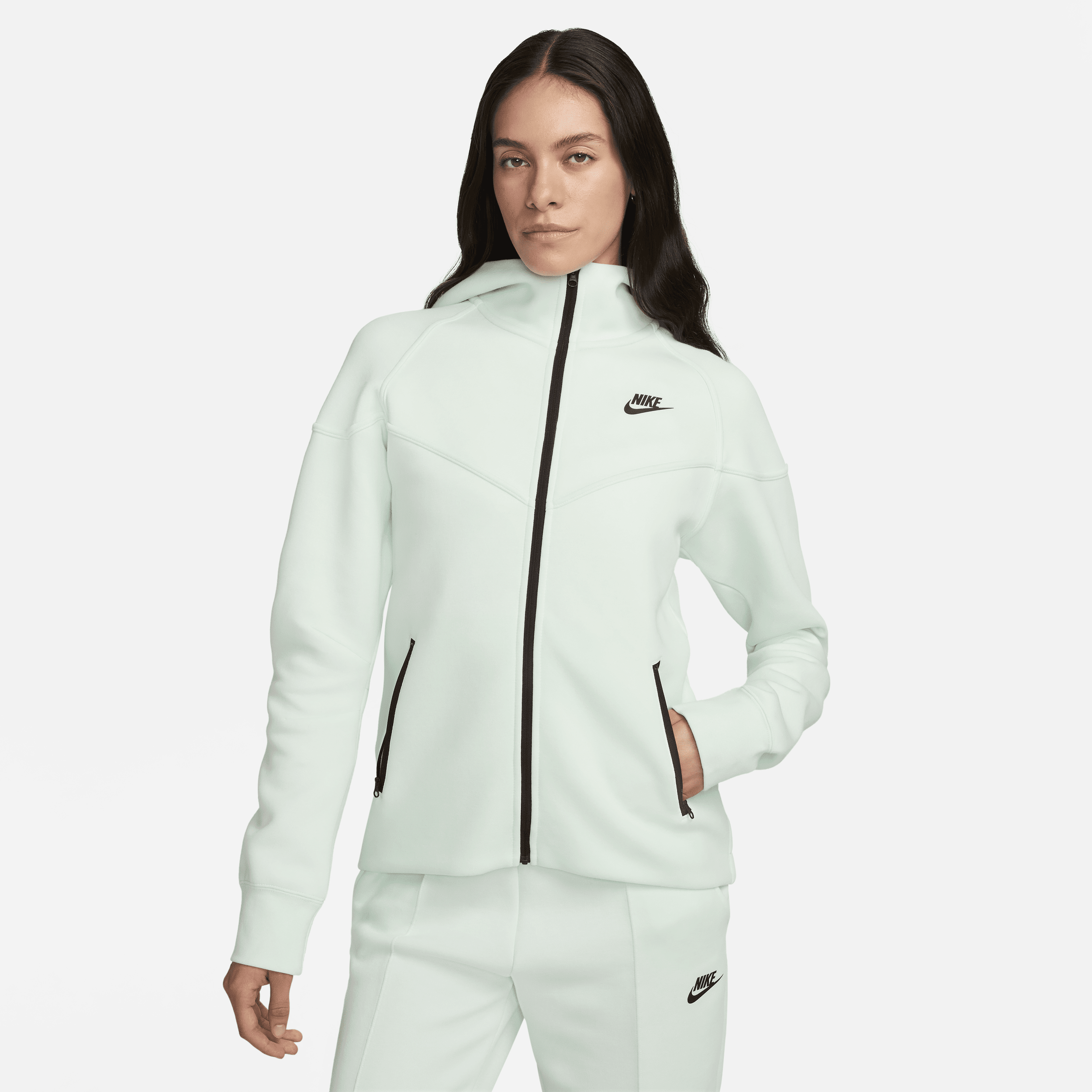 Nike Sportswear Tech Fleece Windrunner Hoodie met rits voor dames Groen