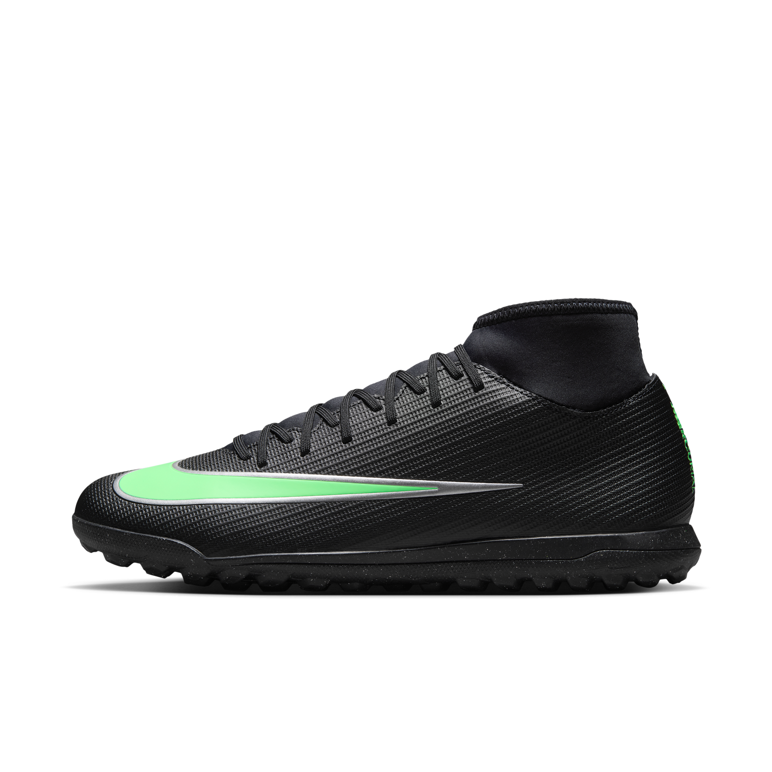 Buty piłkarskie z wysoką cholewką na nawierzchnię typu turf Nike Mercurial Superfly 11 Club - Czerń