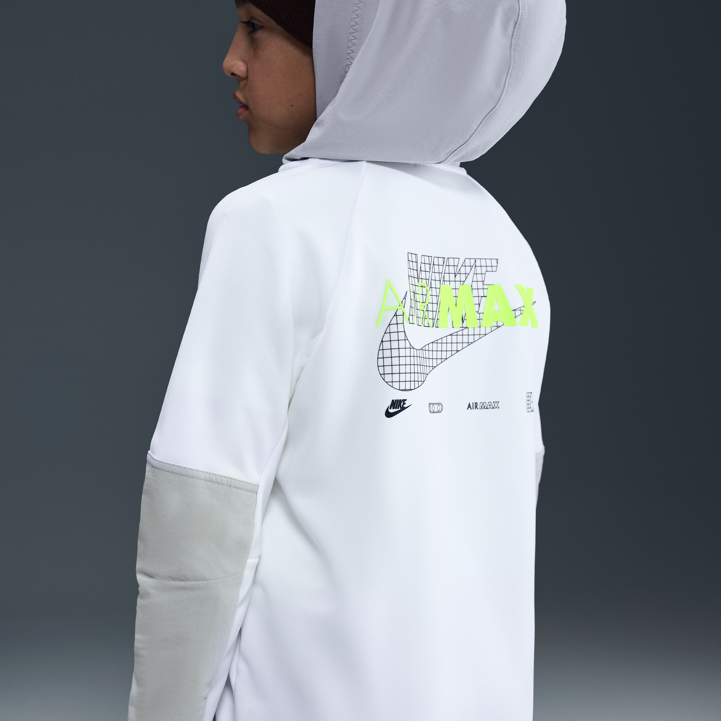 Thumbnail - Nike Air Max Hoodie mit durchgehendem Reißverschluss für ältere Kinder (Jungen) - Weiß