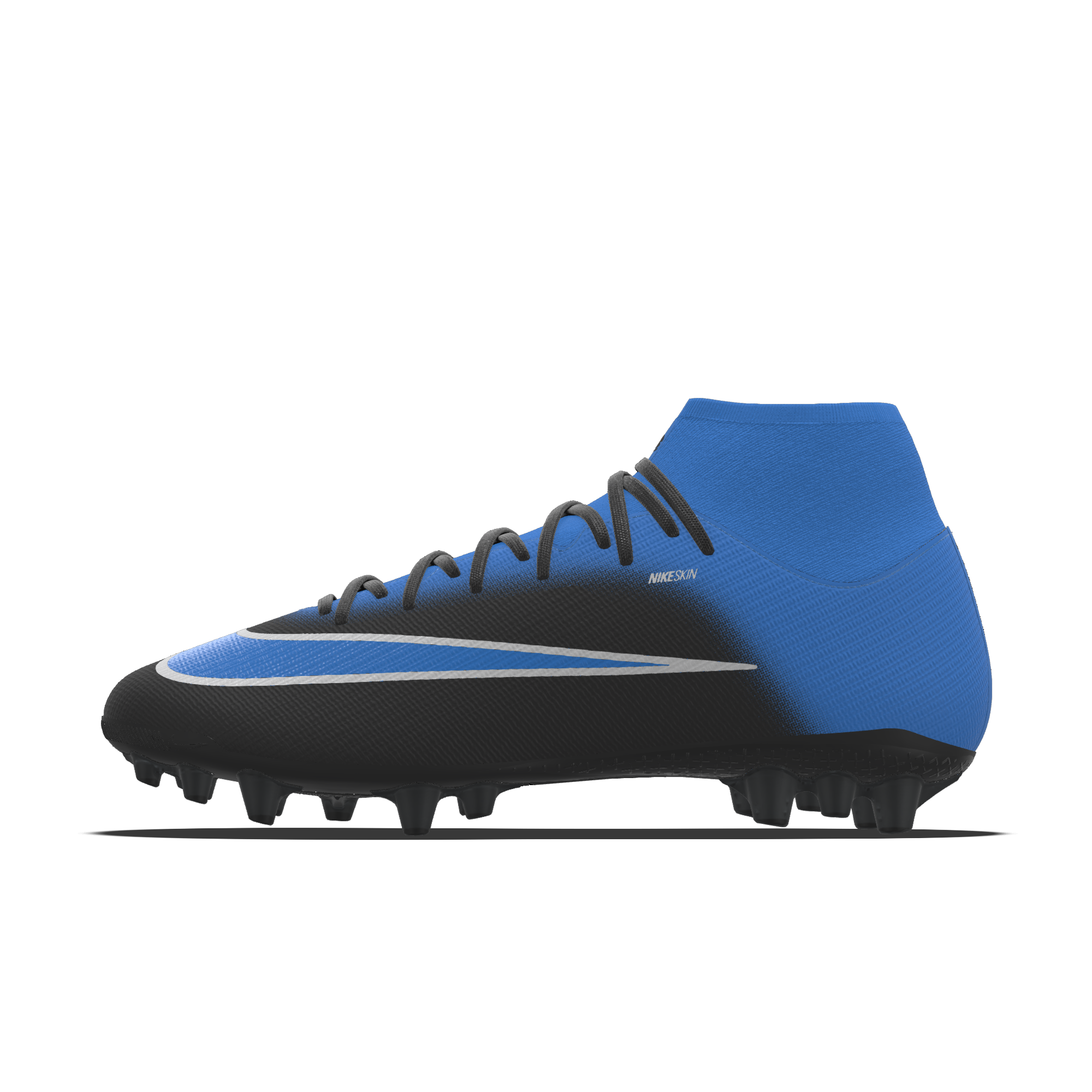 Personalizowane korki piłkarskie z wysoką cholewką na sztuczną nawierzchnię Nike Mercurial Superfly 11 Academy By You - Niebieski