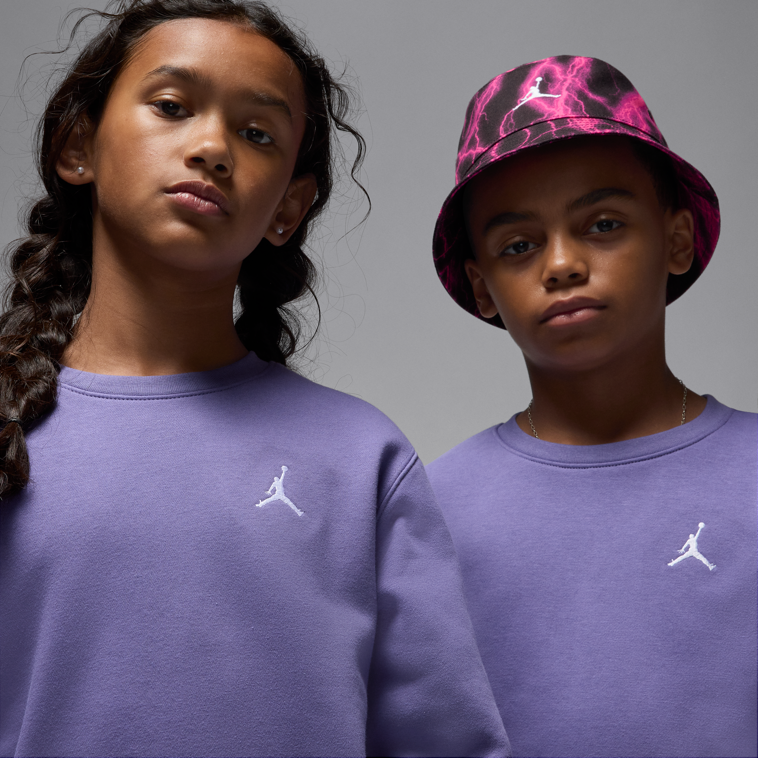 Thumbnail - Jordan Brooklyn Fleece Rundhalsshirt (ältere Kinder) - Lila