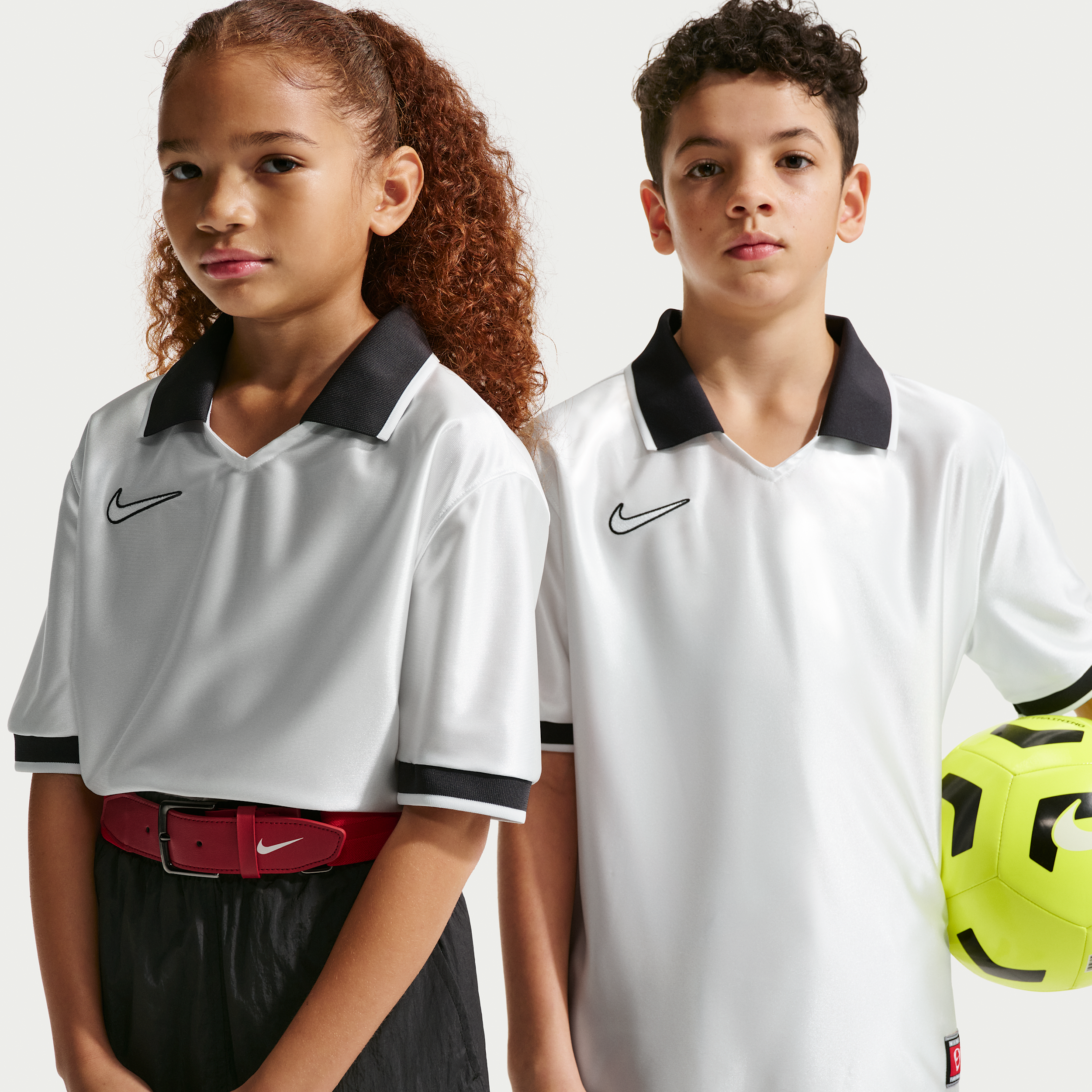 Kortærmet Nike Energy Dri-FIT-fodboldtrøje til større børn - hvid