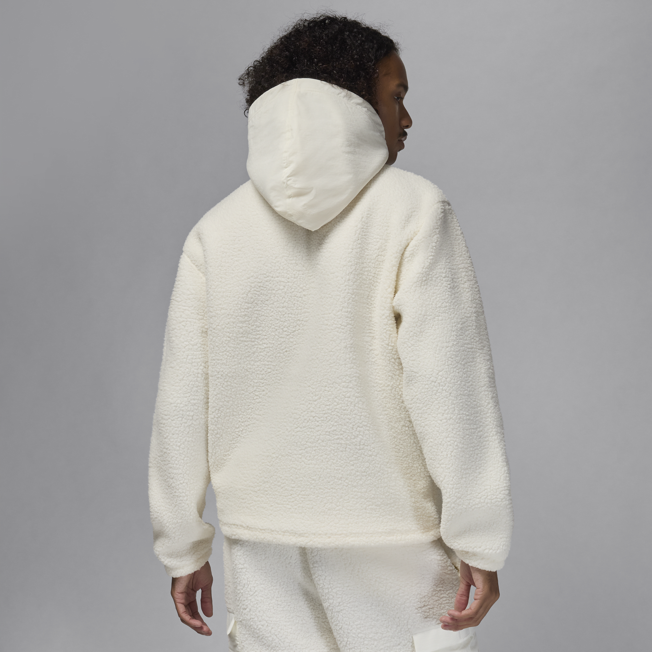 Sweat à capuche en Fleece à poils longs Jordan Flight pour homme - Blanc