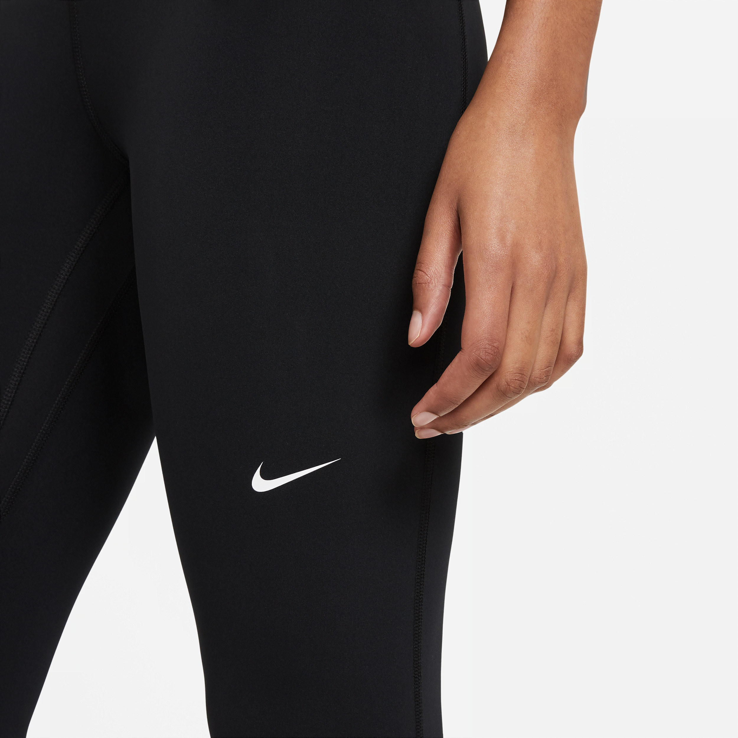 Legging court taille mi-haute à empiècements en mesh Nike Pro pour femme - Noir