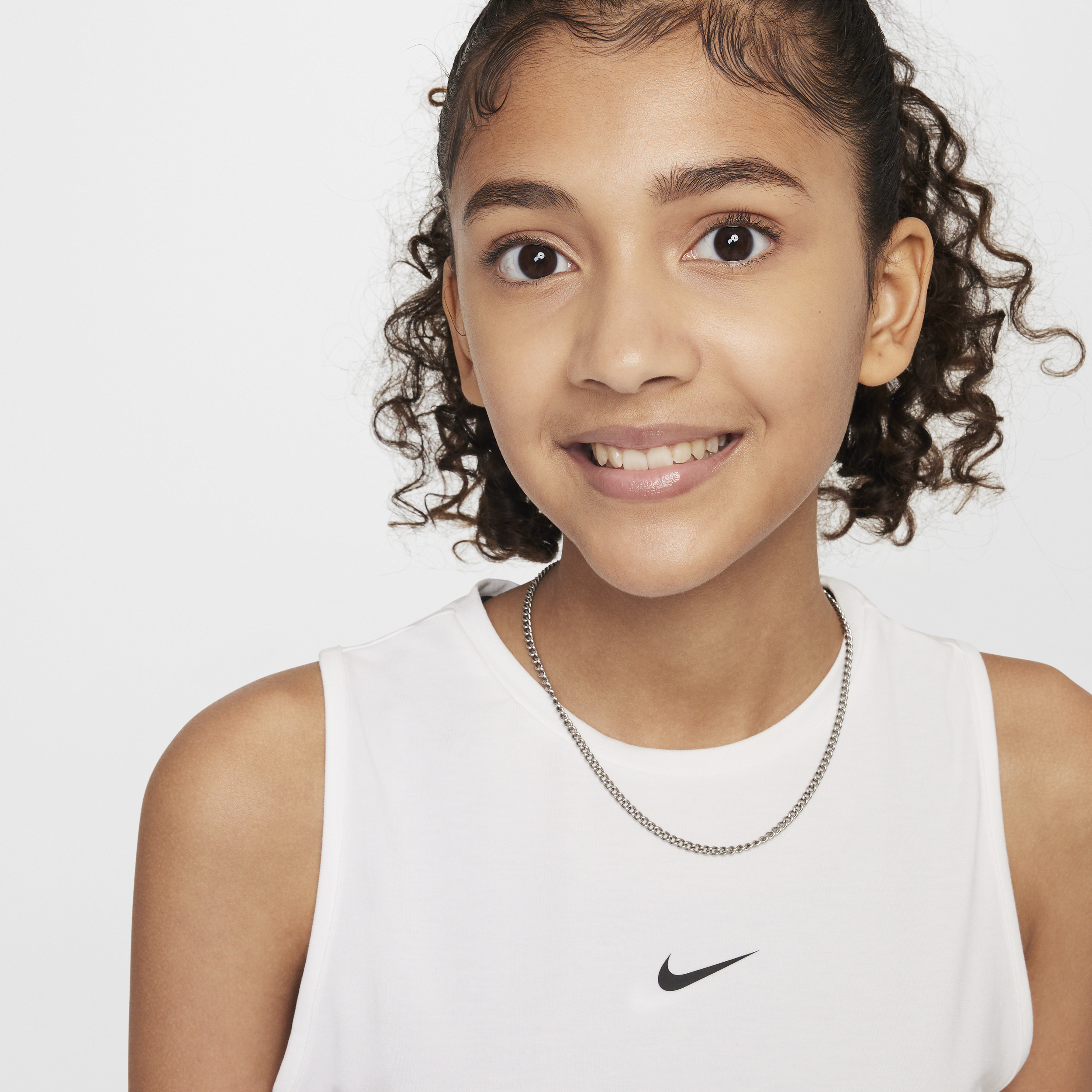 Thumbnail - Nike Pro Dri-FIT Trainings-Tanktop für Mädchen - Weiß