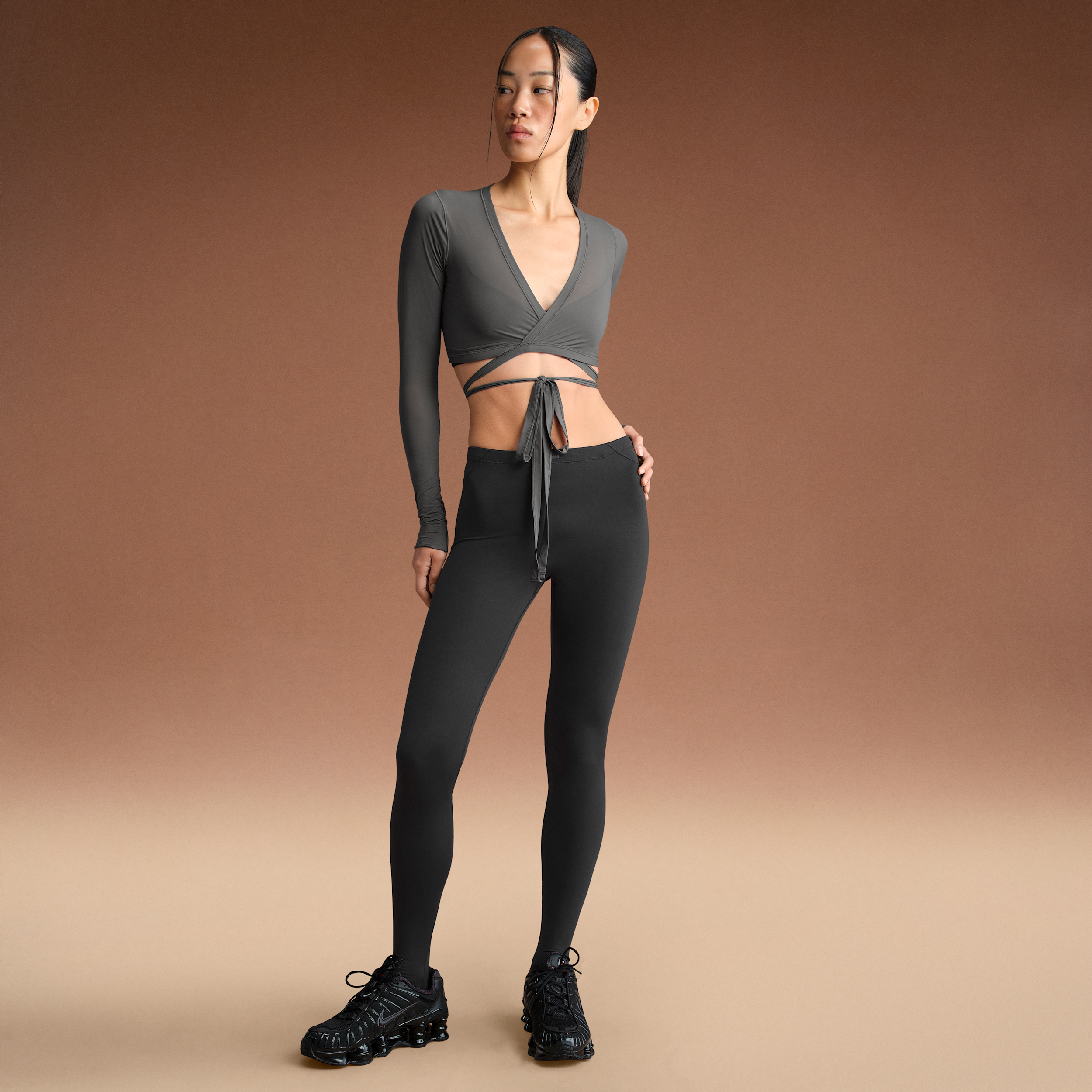 Thumbnail - NikeSKIMS Matte Footsie Grip Leggings mit hohem Bund (Damen) - Schwarz