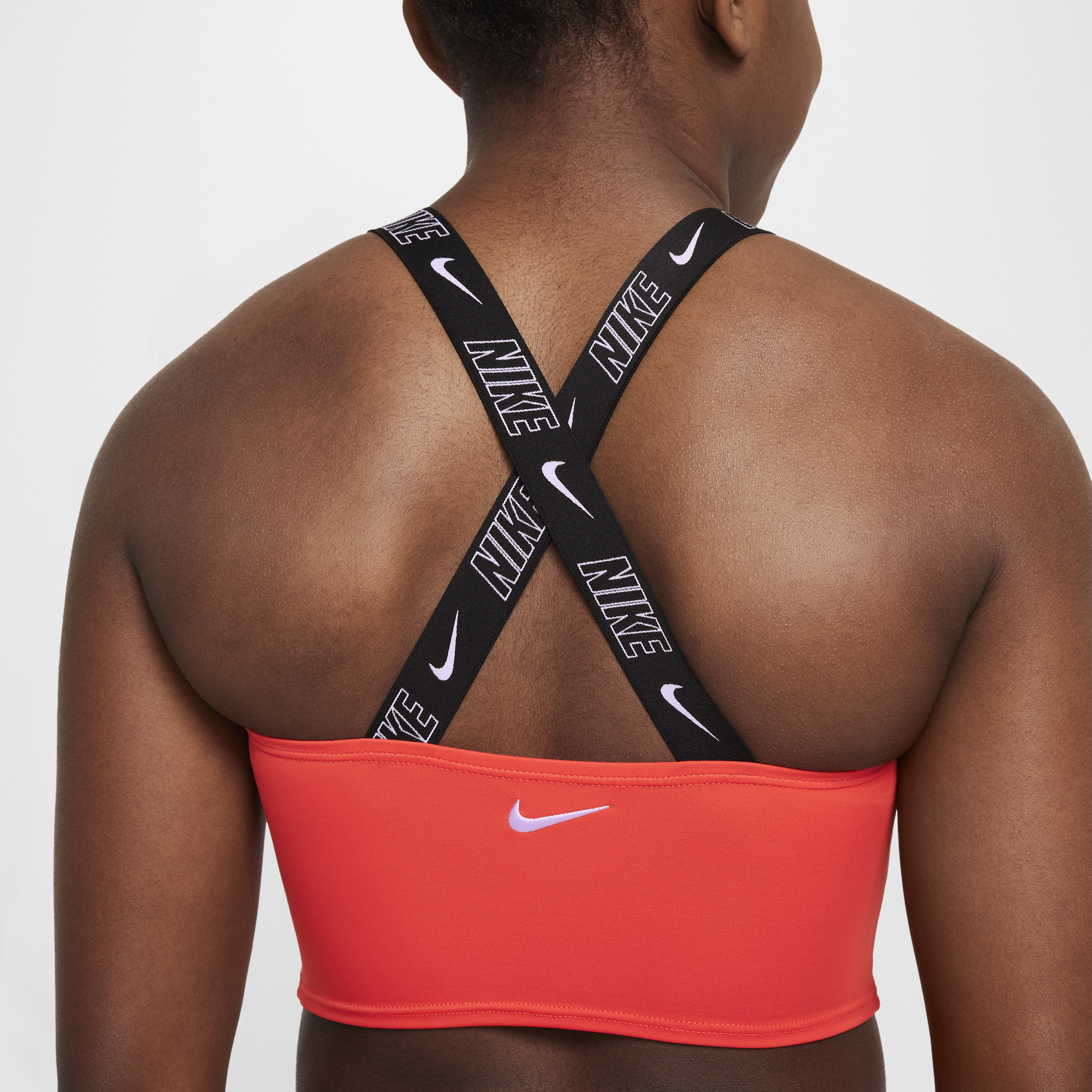 Nike Swim midkiniset met gekruiste bandjes voor meisjes Rood