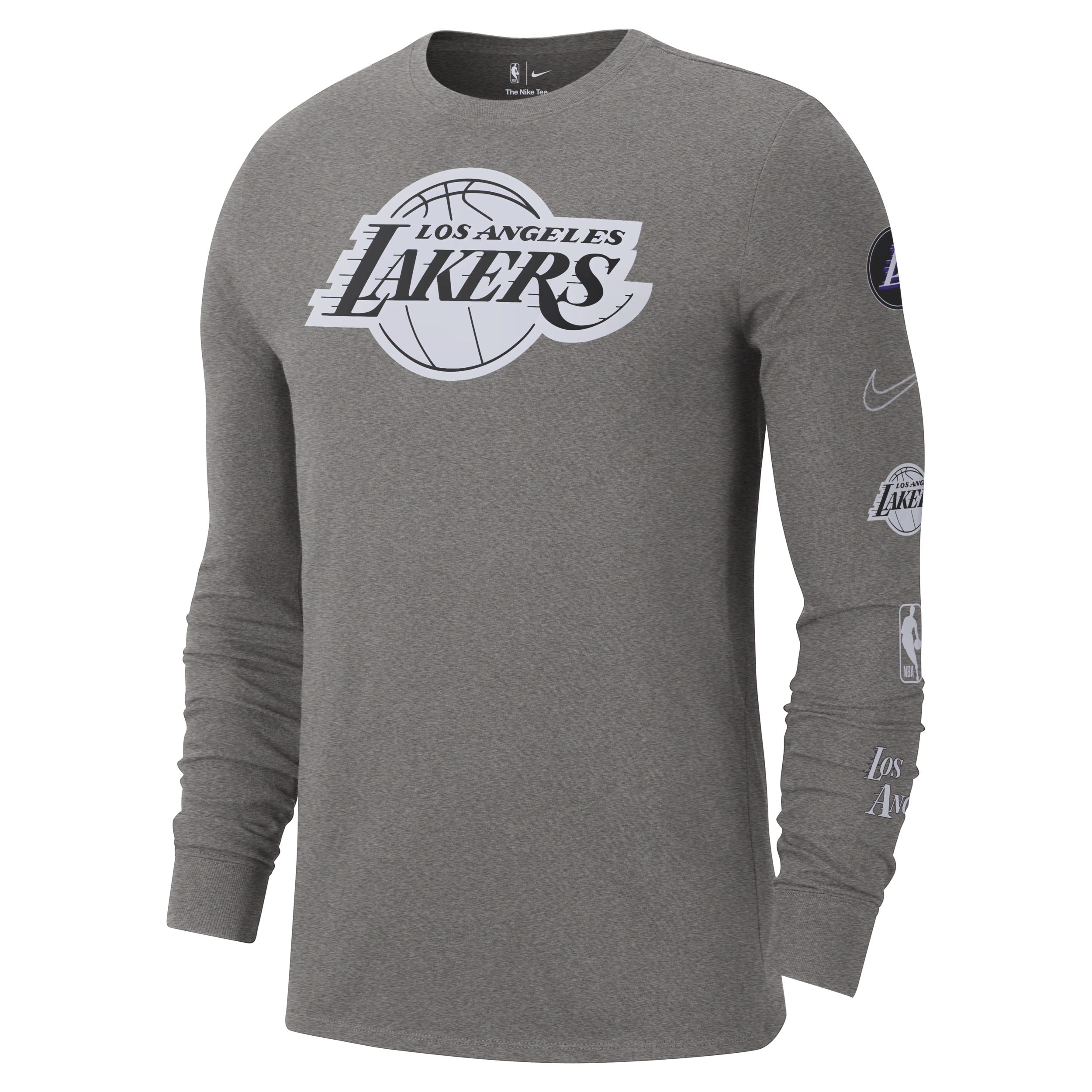 Męski T-shirt z długim rękawem Nike NBA Los Angeles Lakers City Edition - Szary