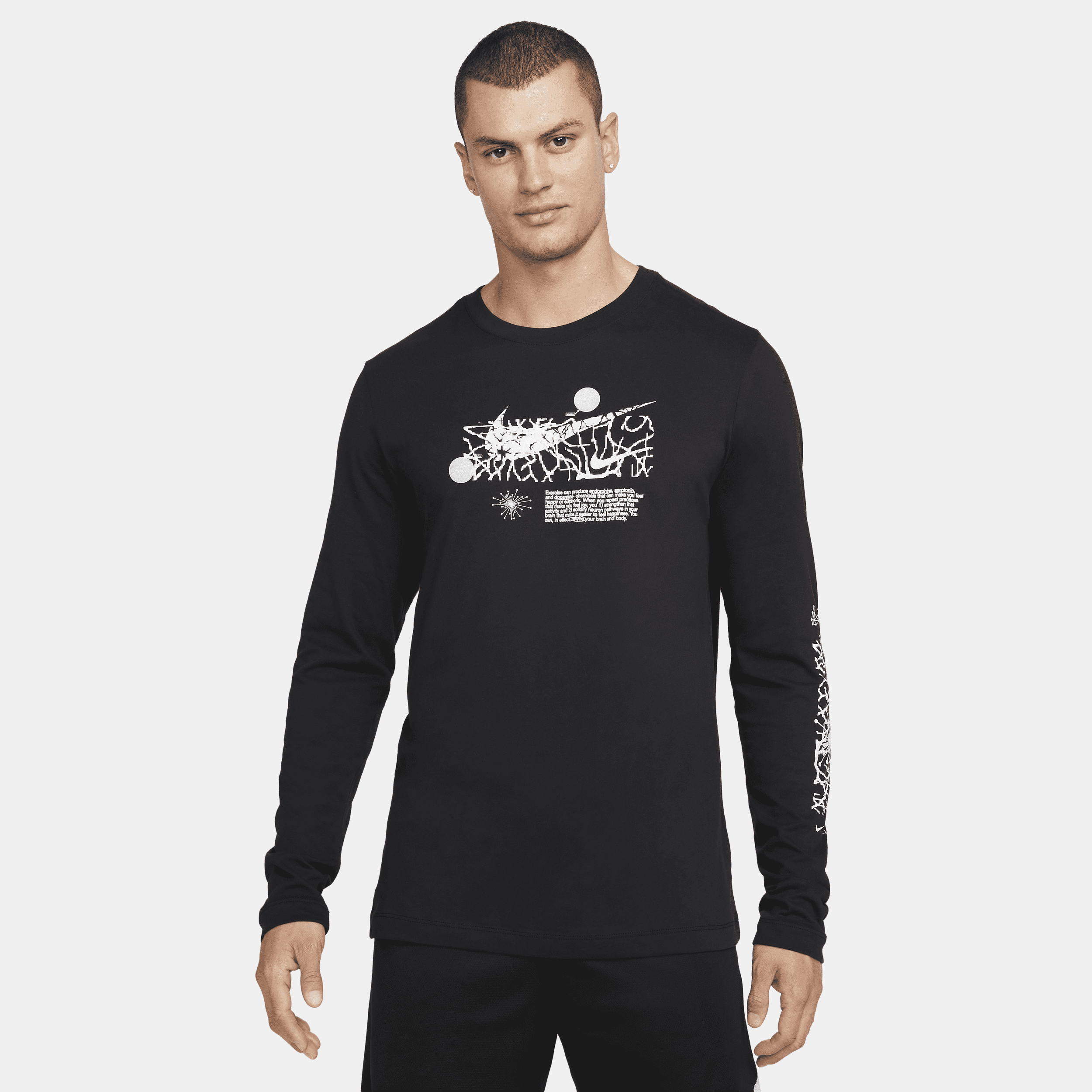 Męski T-shirt treningowy z długim rękawem Nike Dri-FIT Wild Clash - Czerń