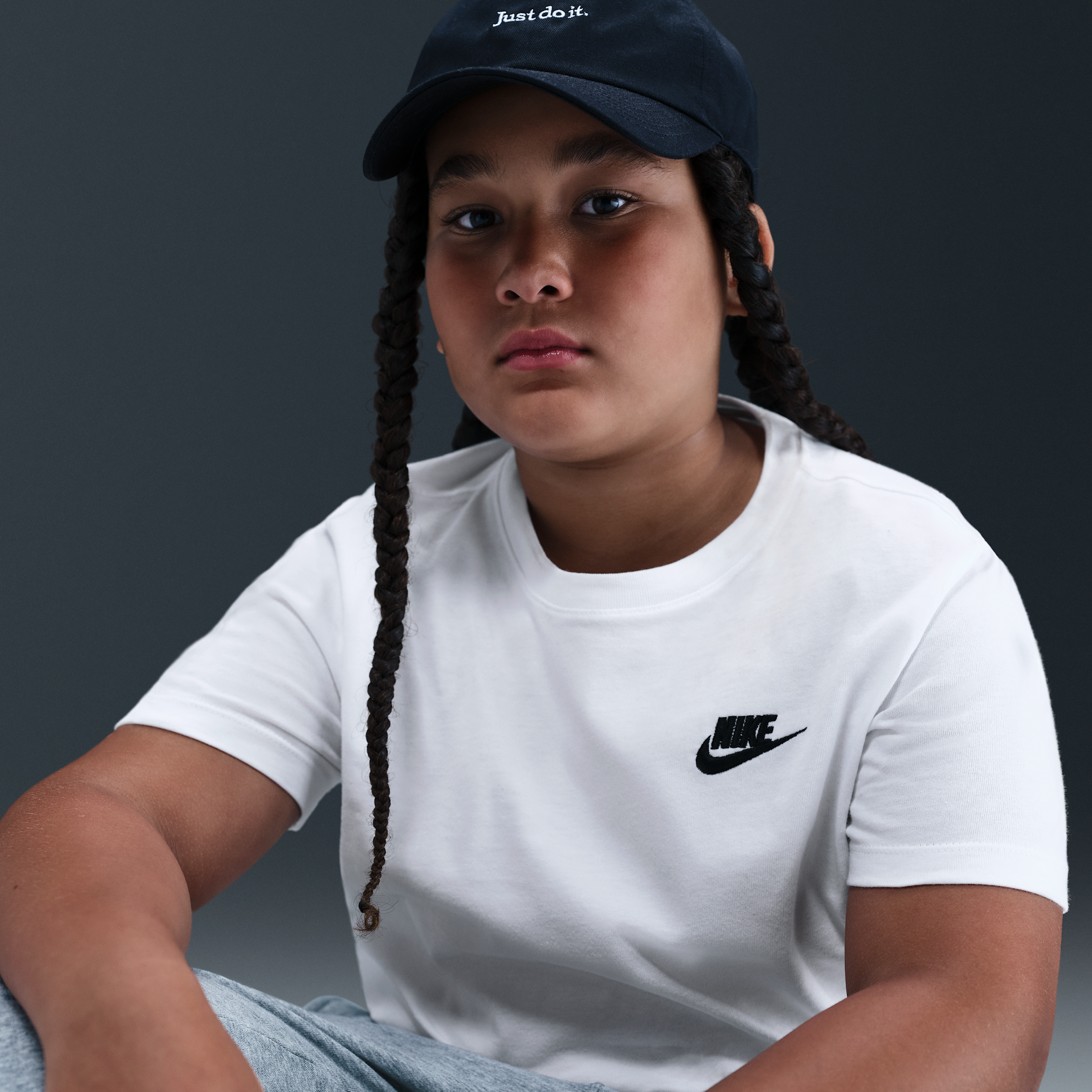 Thumbnail - Nike T-Shirt für ältere Kinder (erweiterte Größe) - Weiß