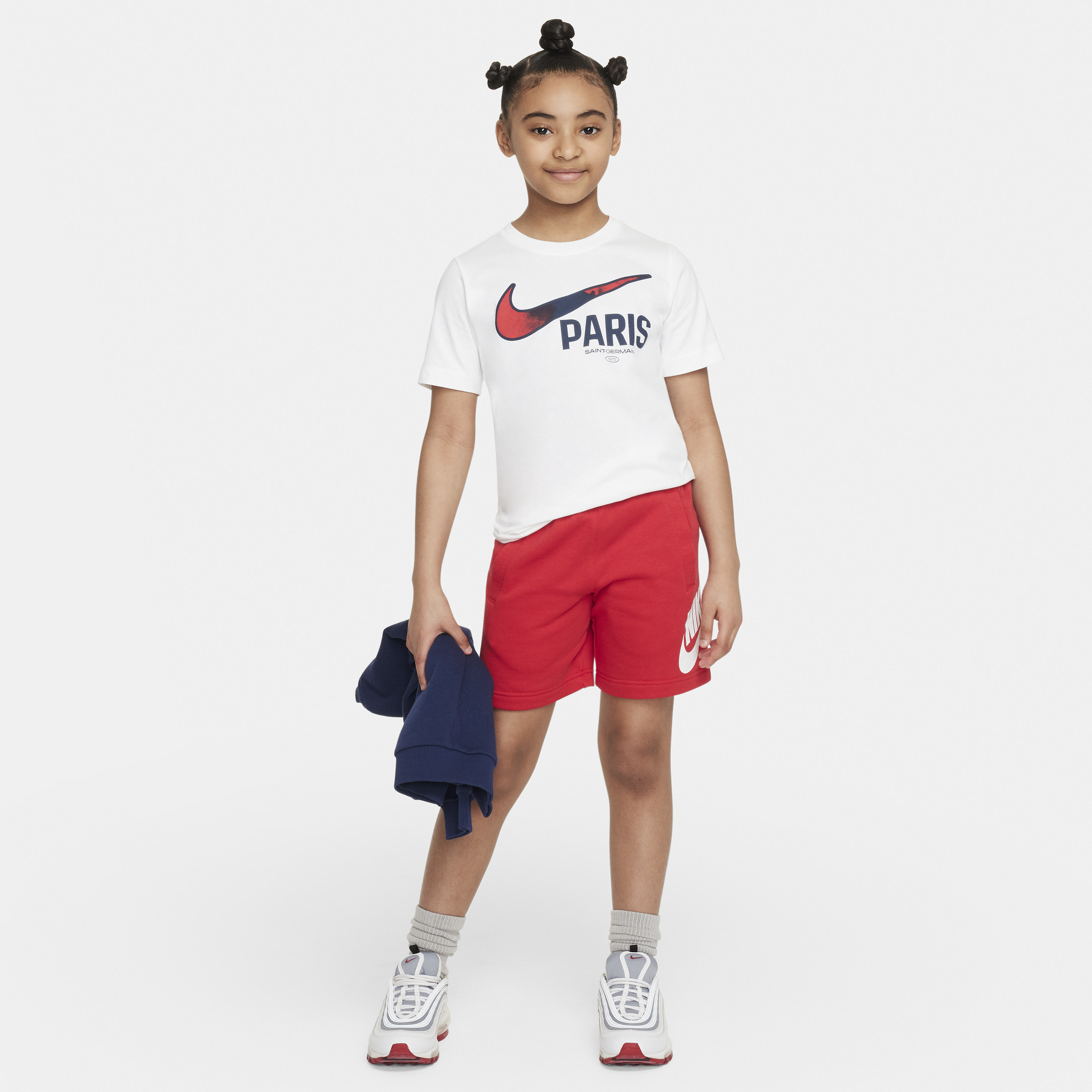 Nike Paris Saint-Germain Swoosh voetbalshirt voor kids Wit