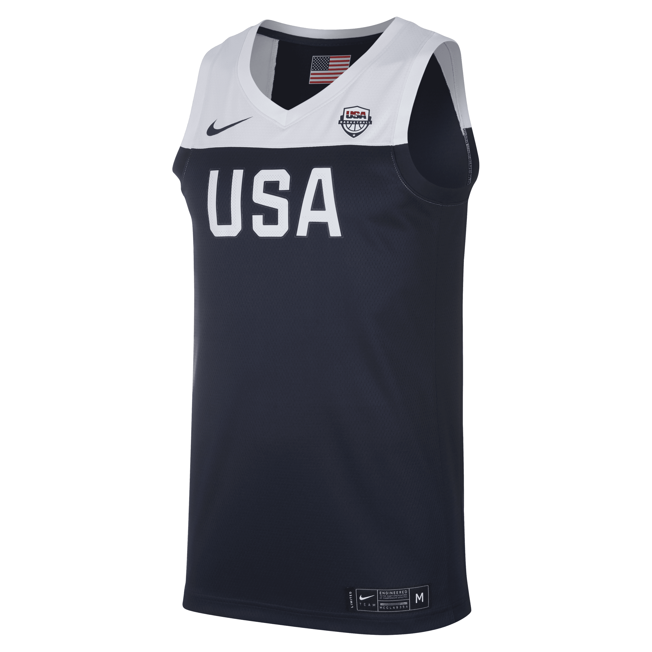 Image of USA Nike (Road) Basketbaljersey voor heren - Blauw