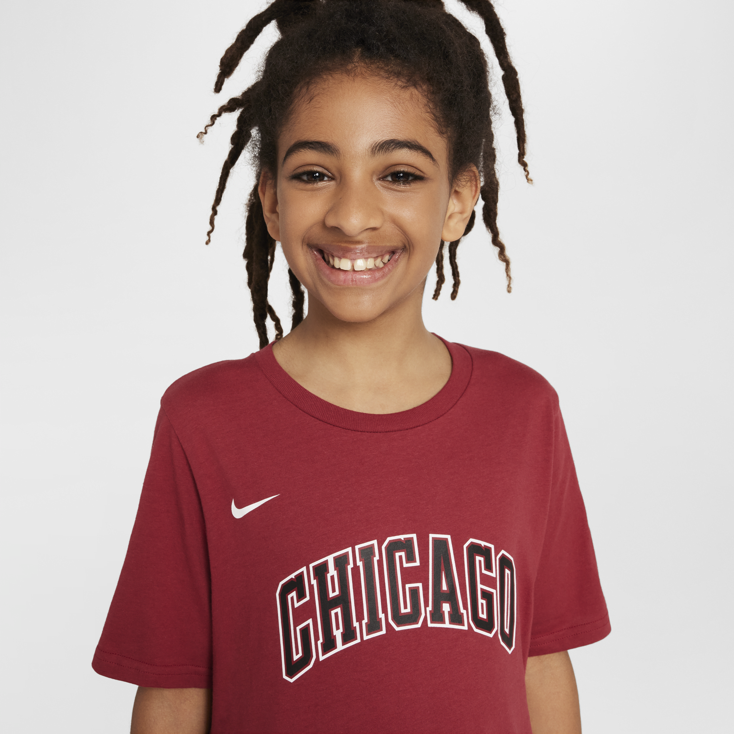 Nike Chicago Bulls City Edition NBA-kindershirt met logo Rood