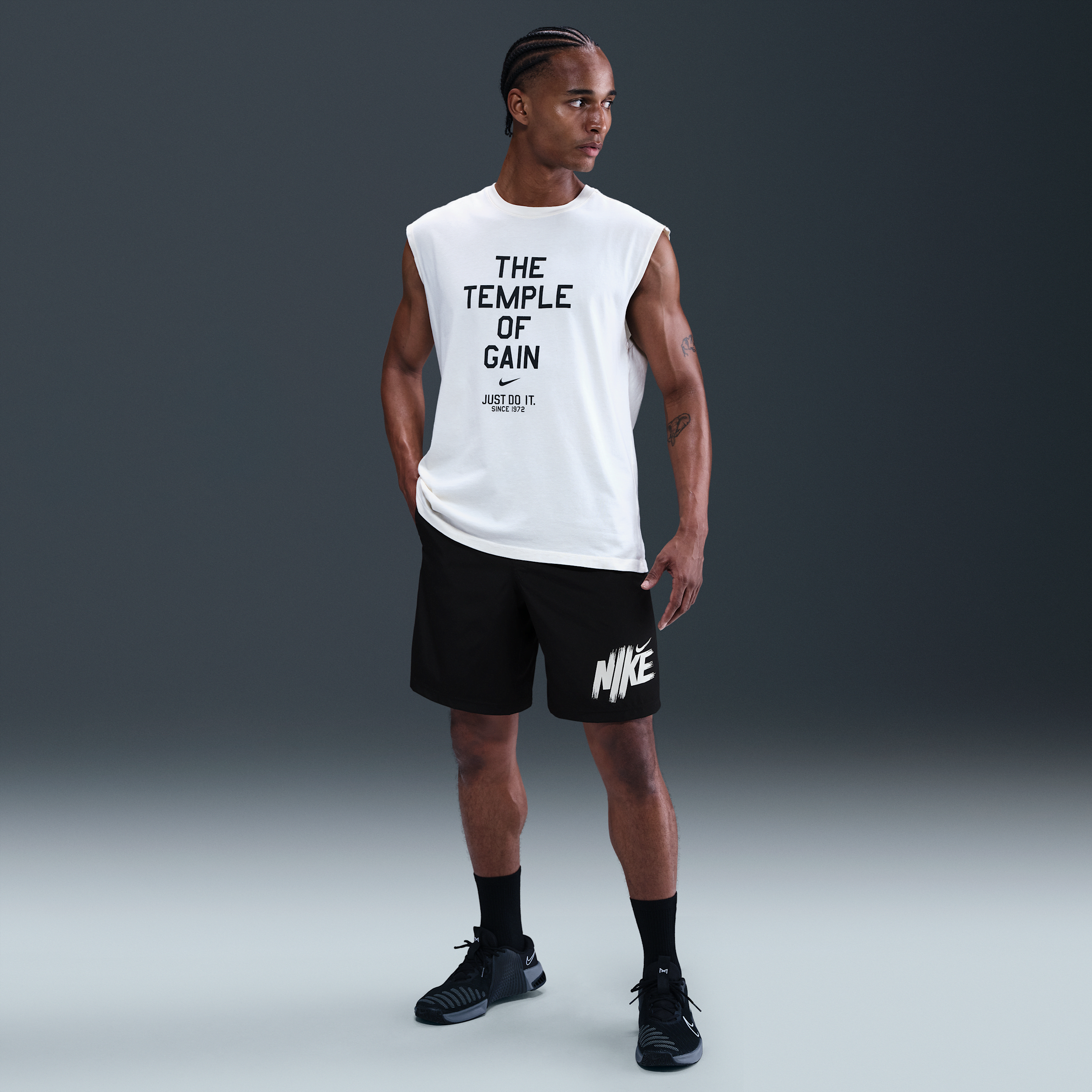 Thumbnail - Nike Form vielseitige Dri-FIT Herrenshorts ohne Futter (ca. 23 cm) - Schwarz