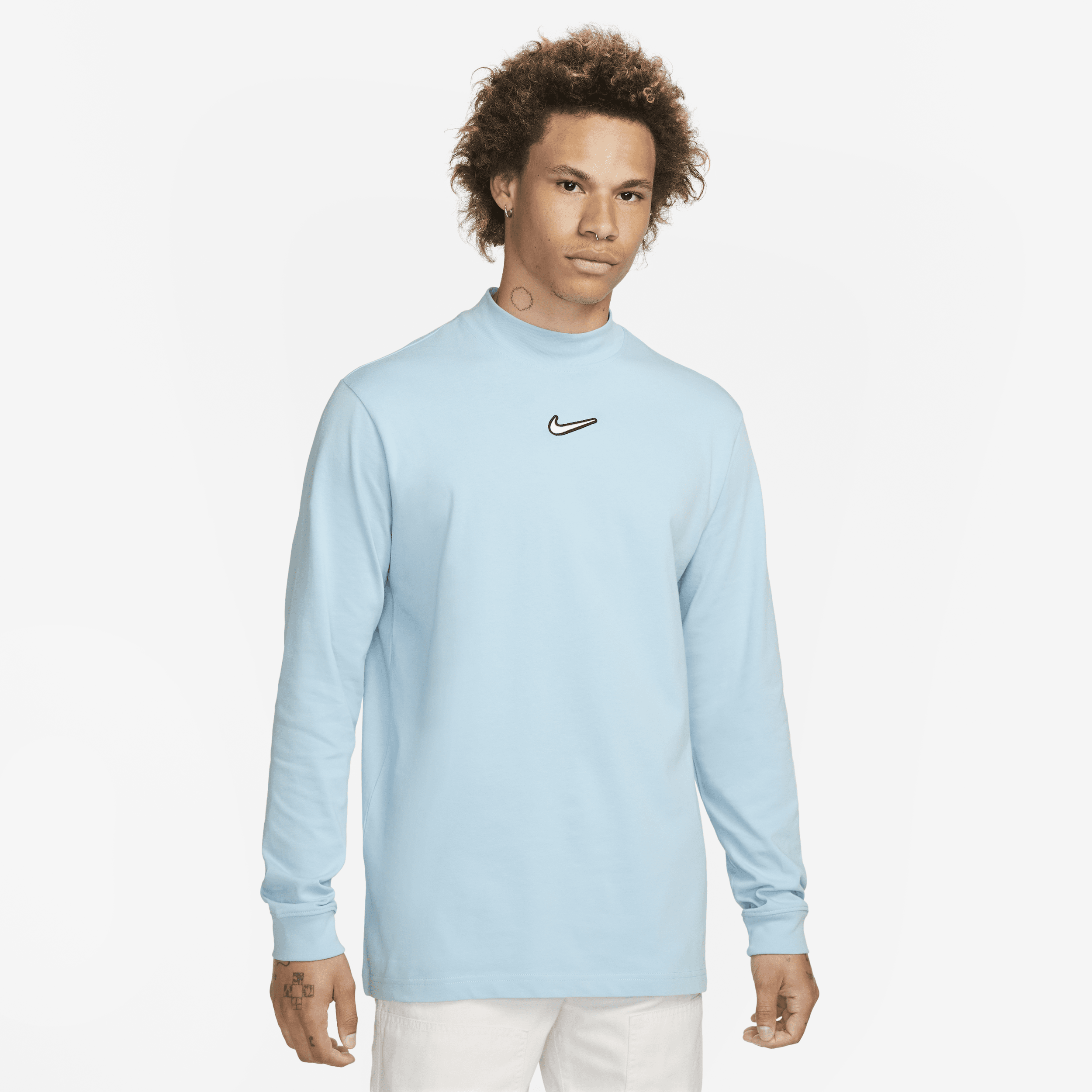 Men's Nike NFL Long Sleeve Mock Neck White Shirt