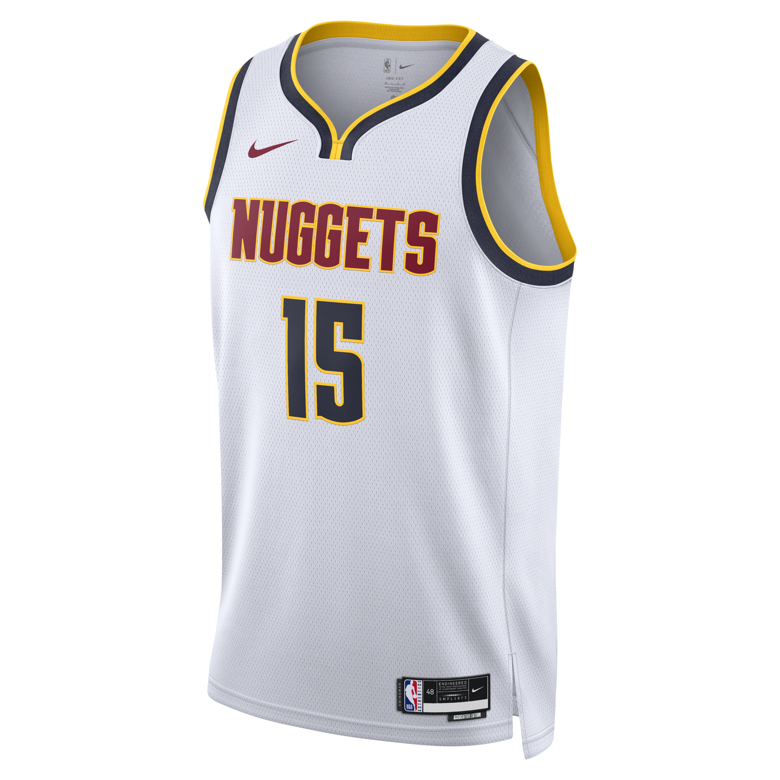 Nike Denver Nuggets Association Edition 2022 23 Dri-FIT Swingman NBA-jersey voor heren Wit