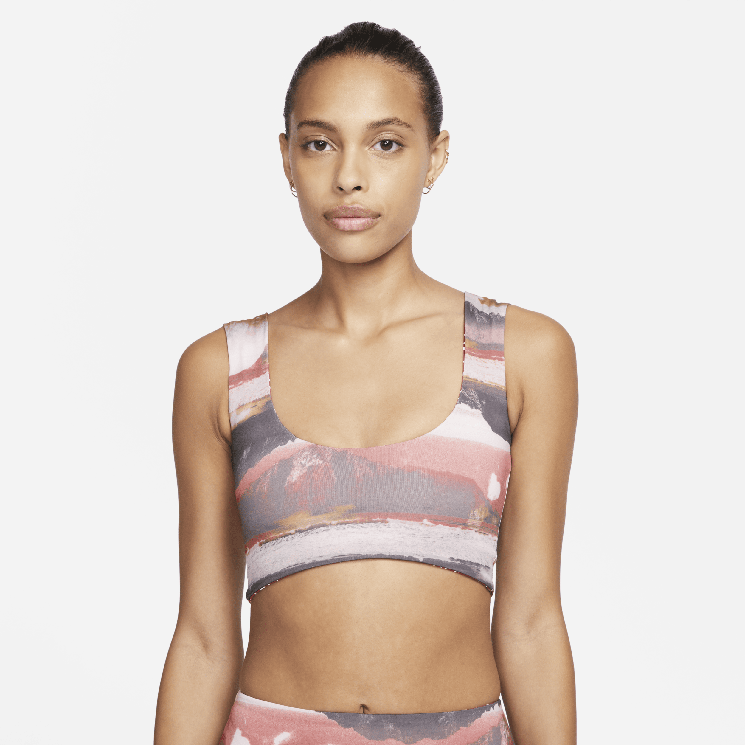 Crop top de bain réversible Nike pour femme - Rouge