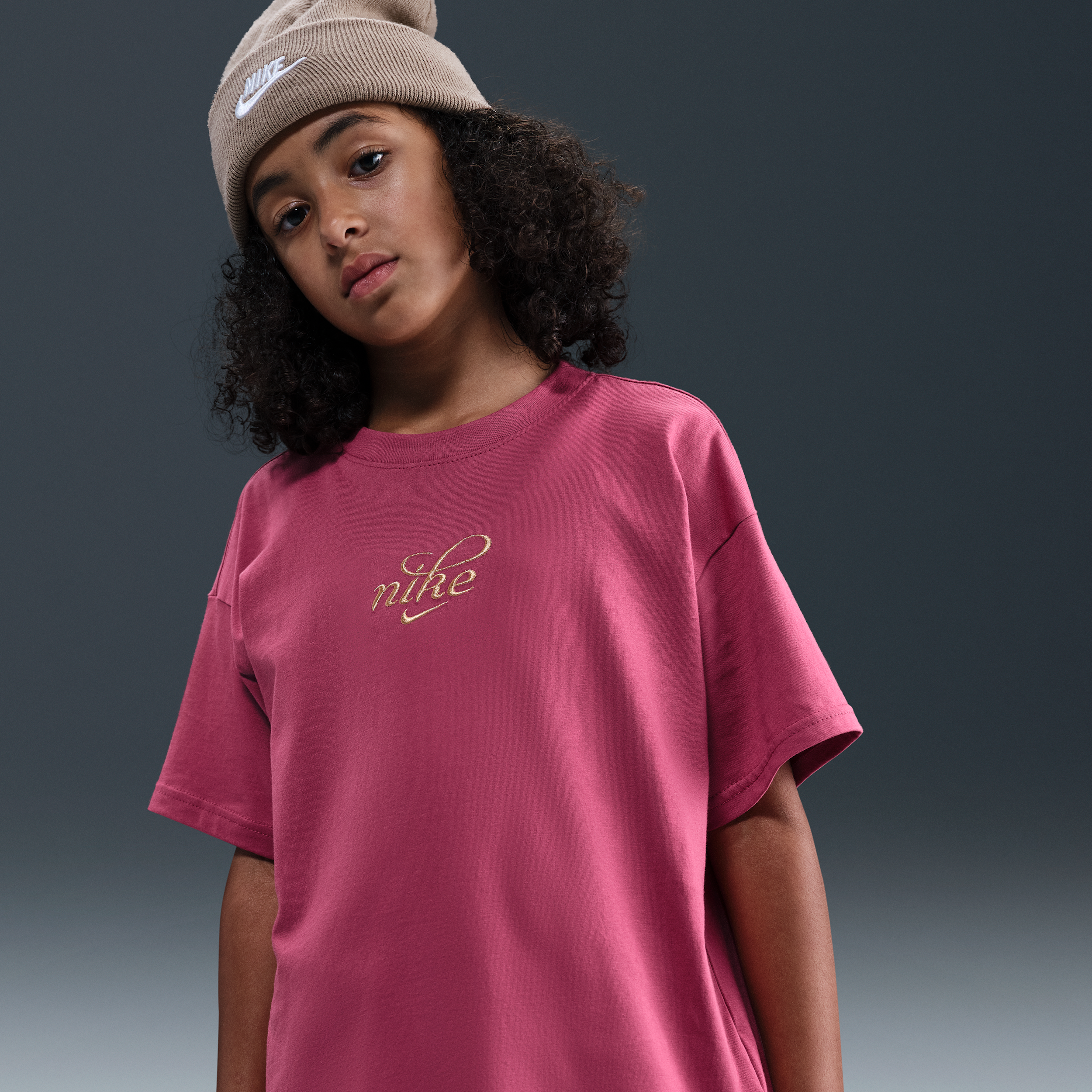 Nike Older Kids (Girls) T-Shirt - Purple - Cotton