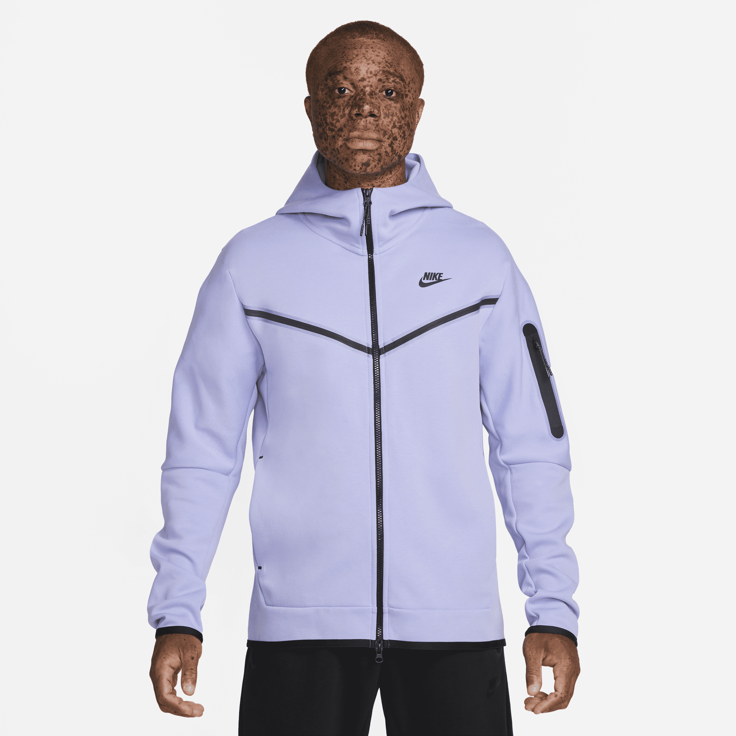 Męska bluza z kapturem i zamkiem na całej długości Nike Sportswear Tech Fleece - Fiolet