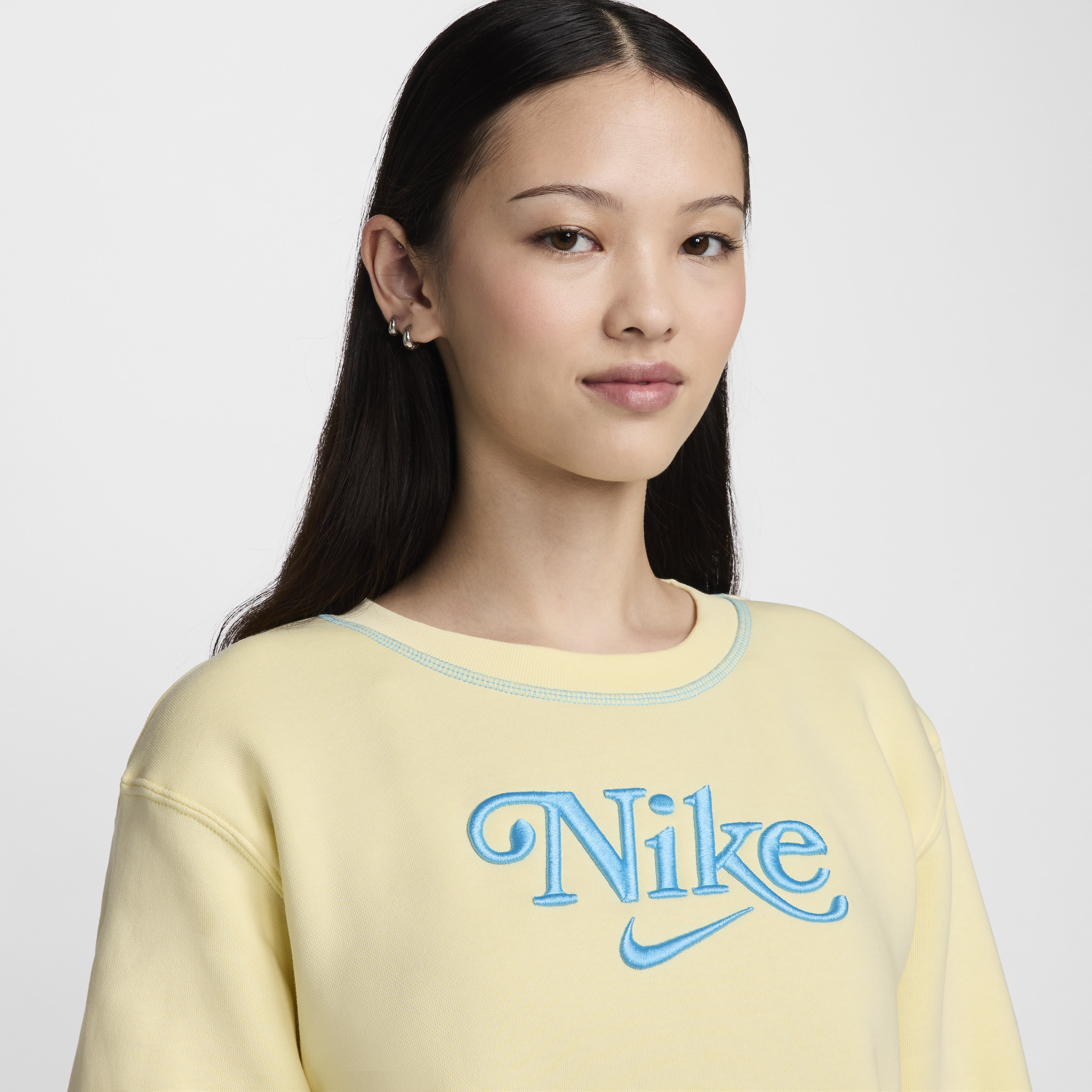 Nike Sportswear sweatshirt van fleece met ronde hals voor dames Bruin