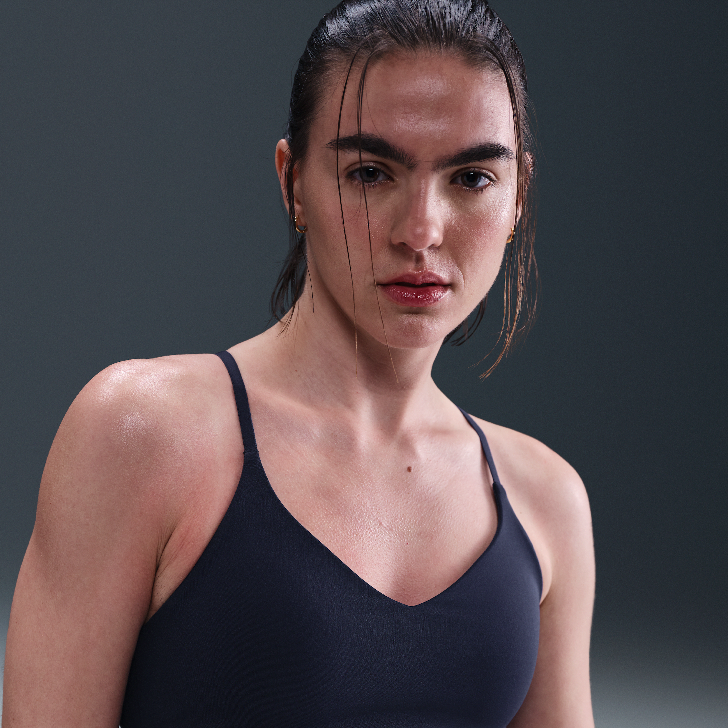 Nike Indy Light-Support Womens Padded Adjustable Sports Bra - Blue - Polyester/Elastane