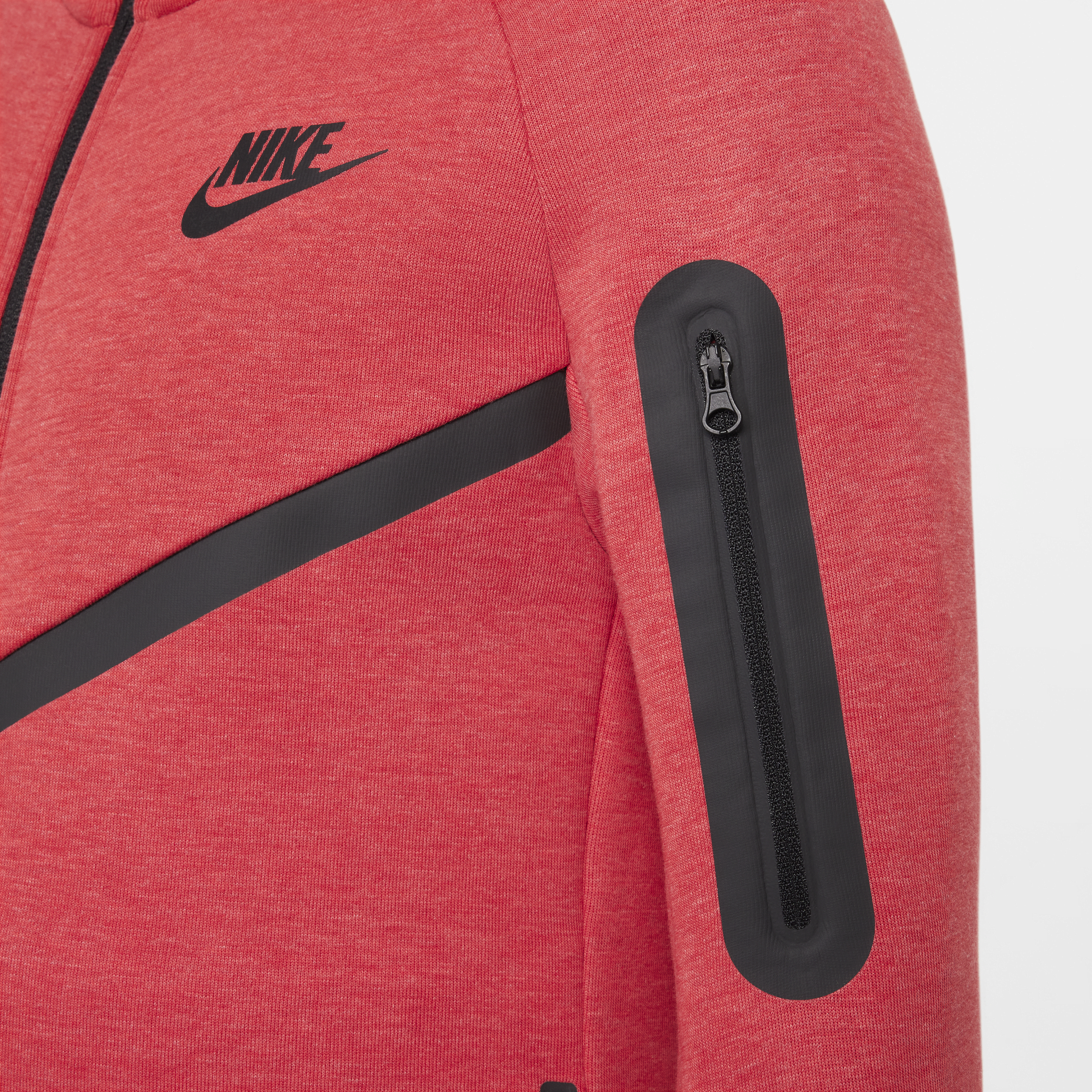 Sweat à capuche et zip Nike Sportswear Tech Fleece pour ado - Rouge